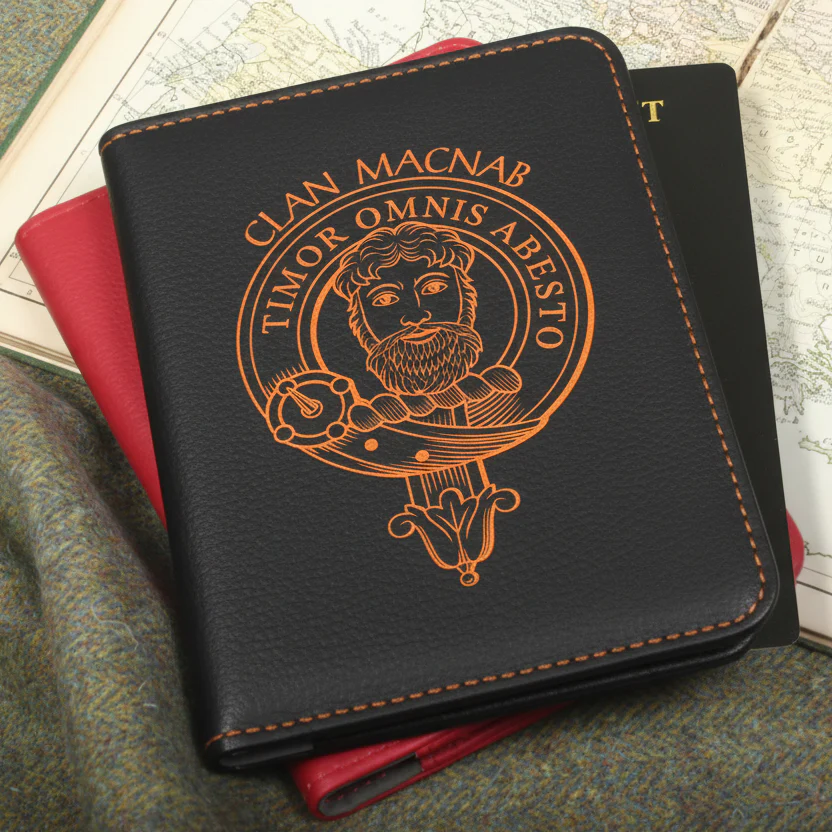 MacNab Clan Crest Leather Passport Cover