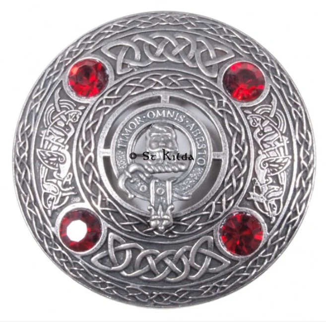 MacNab Clan Crest Pewter Plaid Brooch