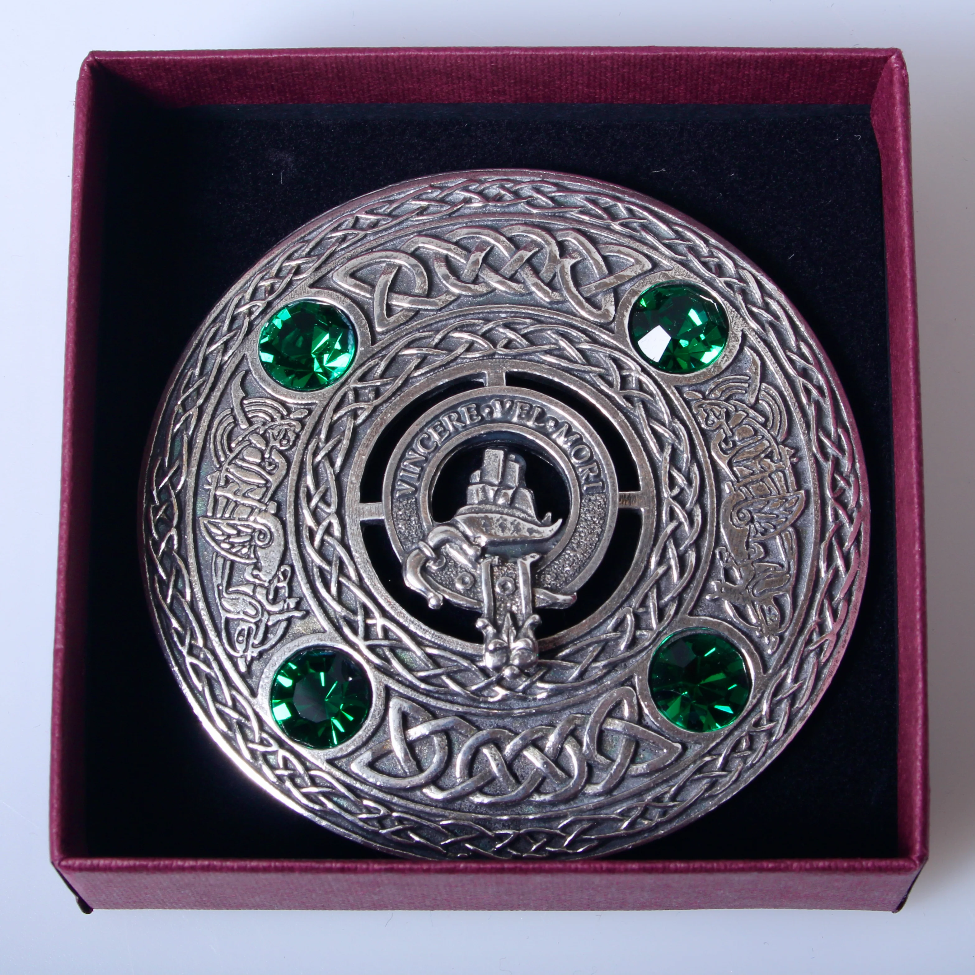 MacNeil Clan Crest Pewter Plaid Brooch