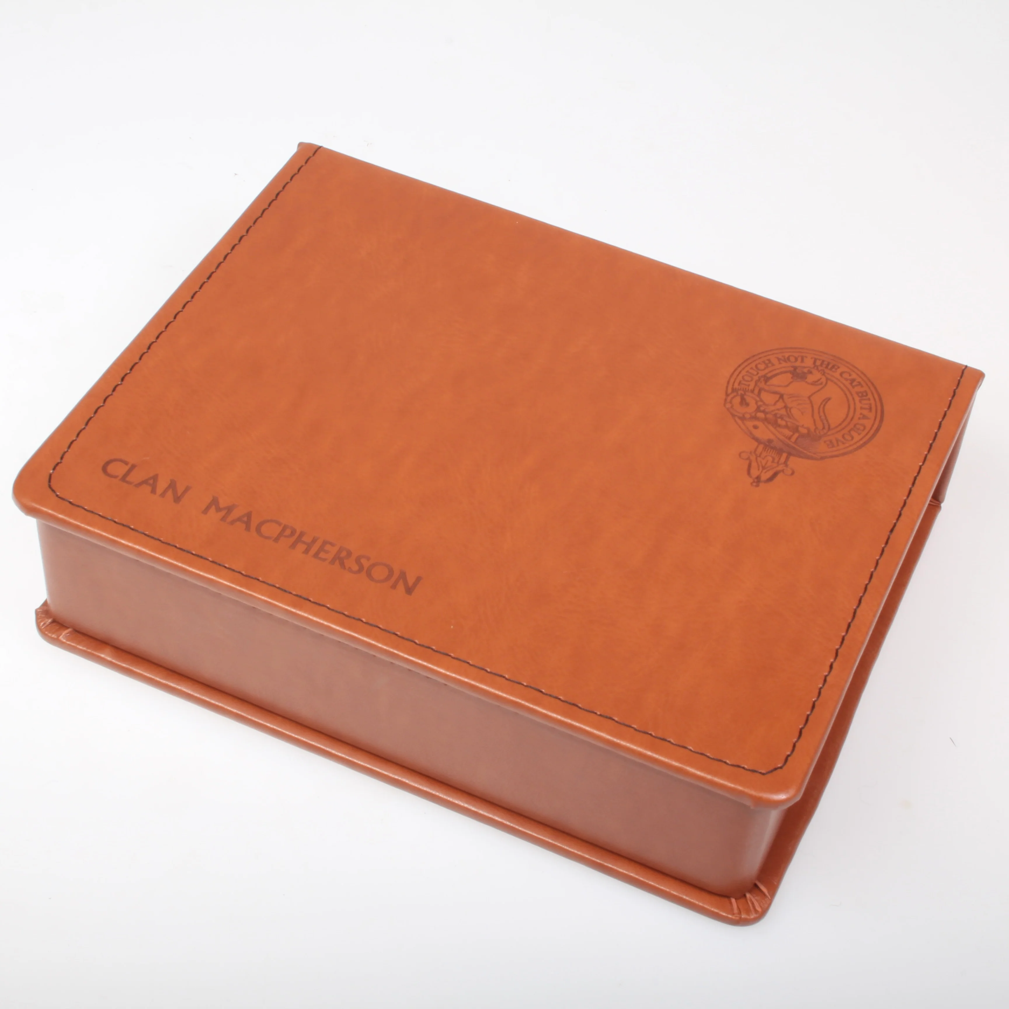 MacPherson Clan Crest Hip Flask Gift Set - Boxed - Image 3
