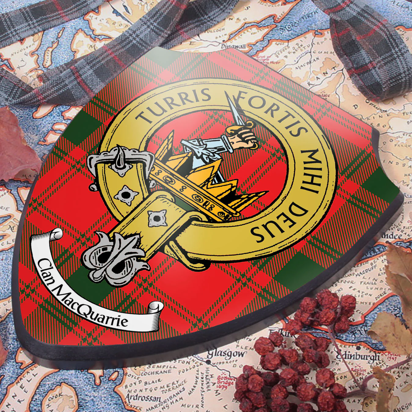 MacQuarrie Clan Crest Printed Wall Plaque - Custom Made