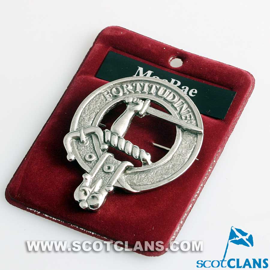 MacRae Clan Crest Badge in Pewter - Image 2