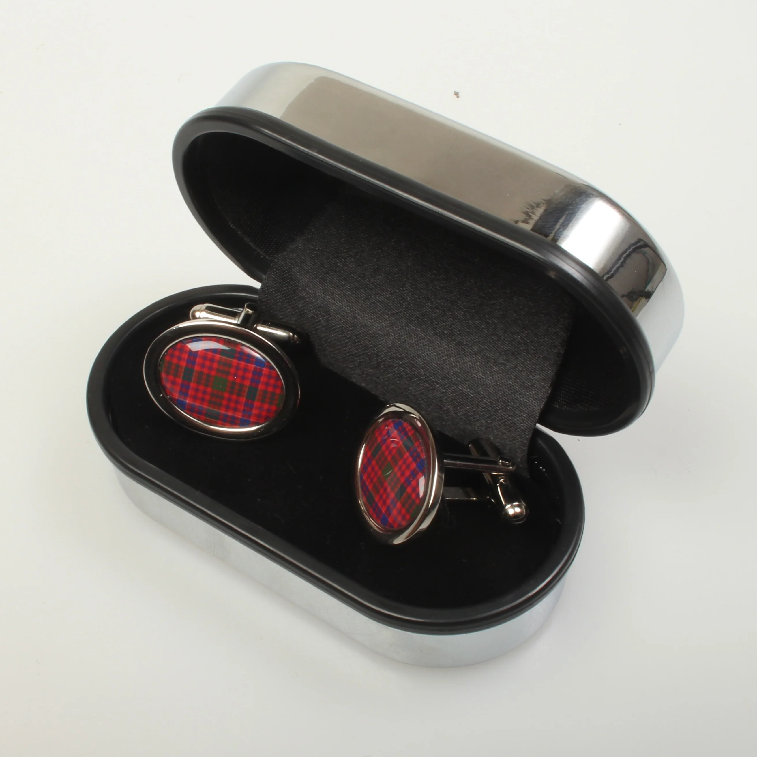 MacRae Tartan Cufflinks - Choose Your Shape - Image 2