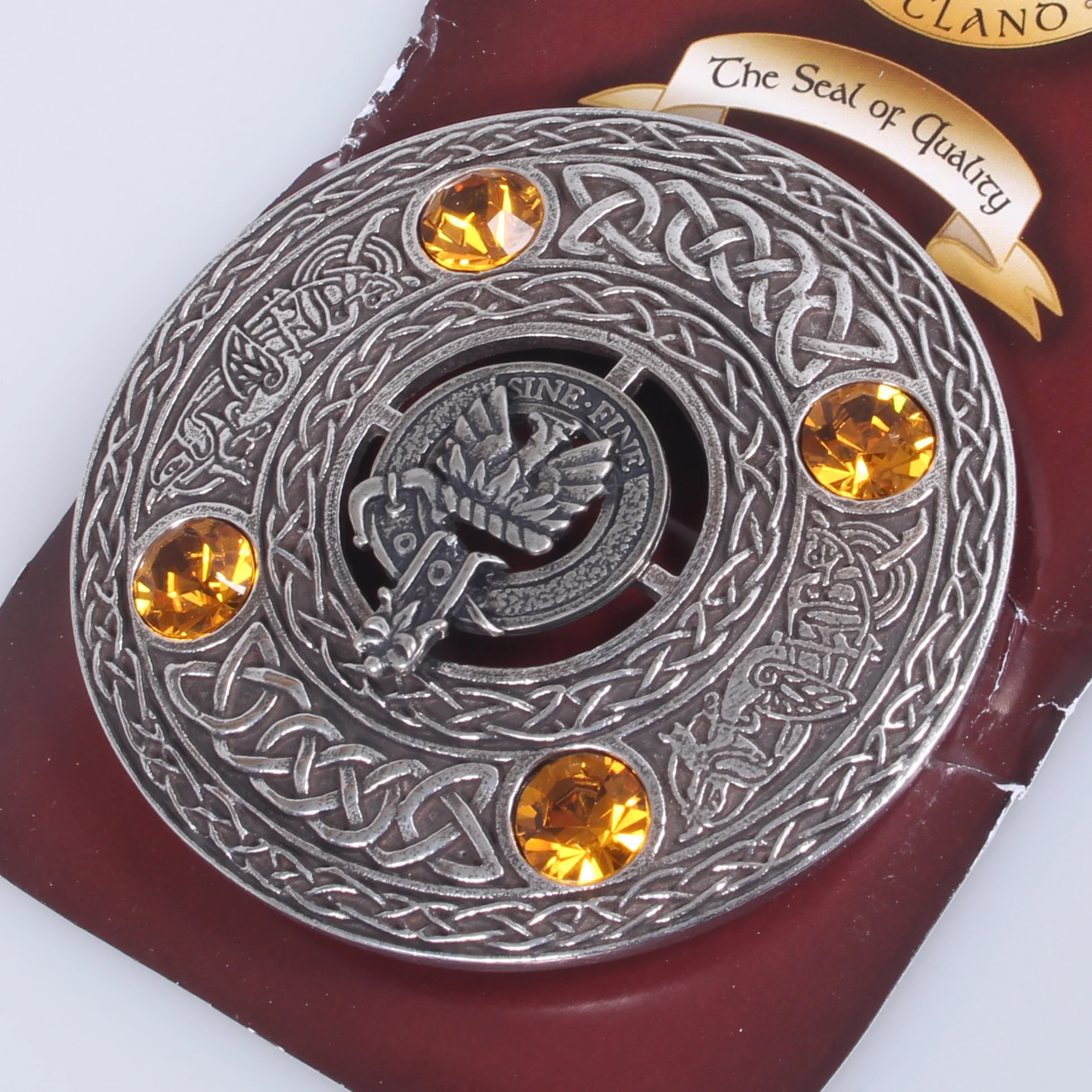 Makgill Clan Crest Pewter Plaid Brooch