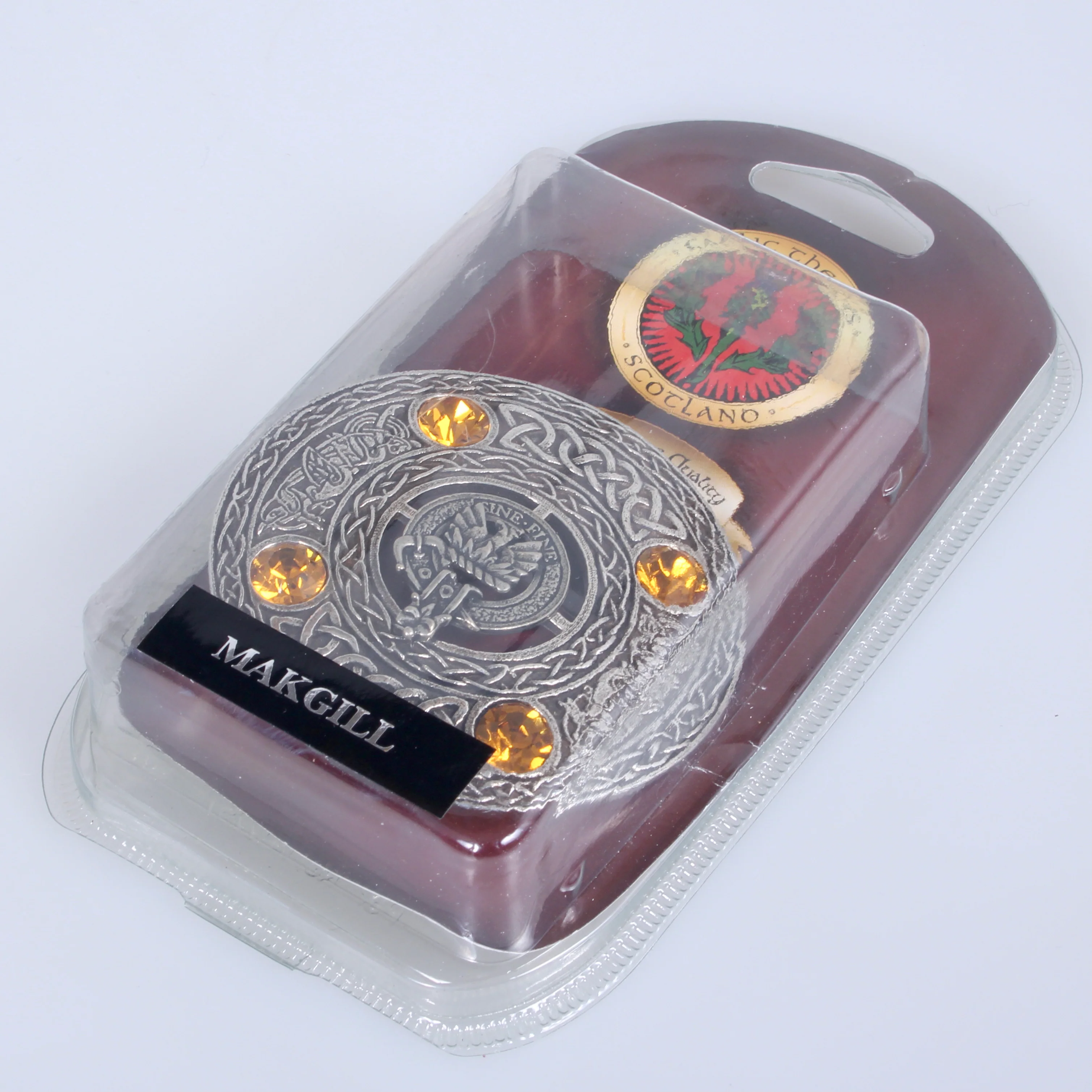Makgill Clan Crest Pewter Plaid Brooch - Image 2