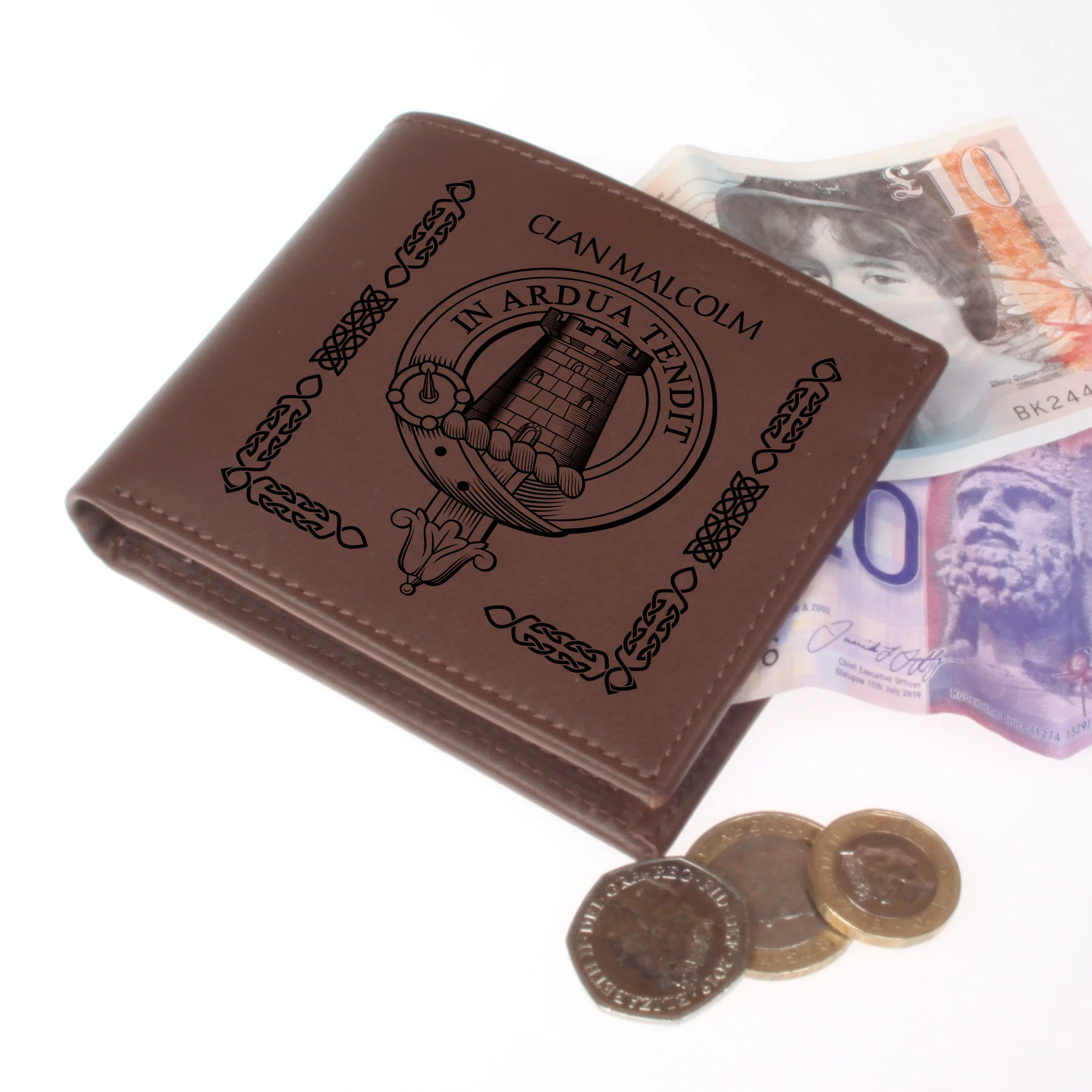 Malcolm Clan Crest Real Leather Wallet
