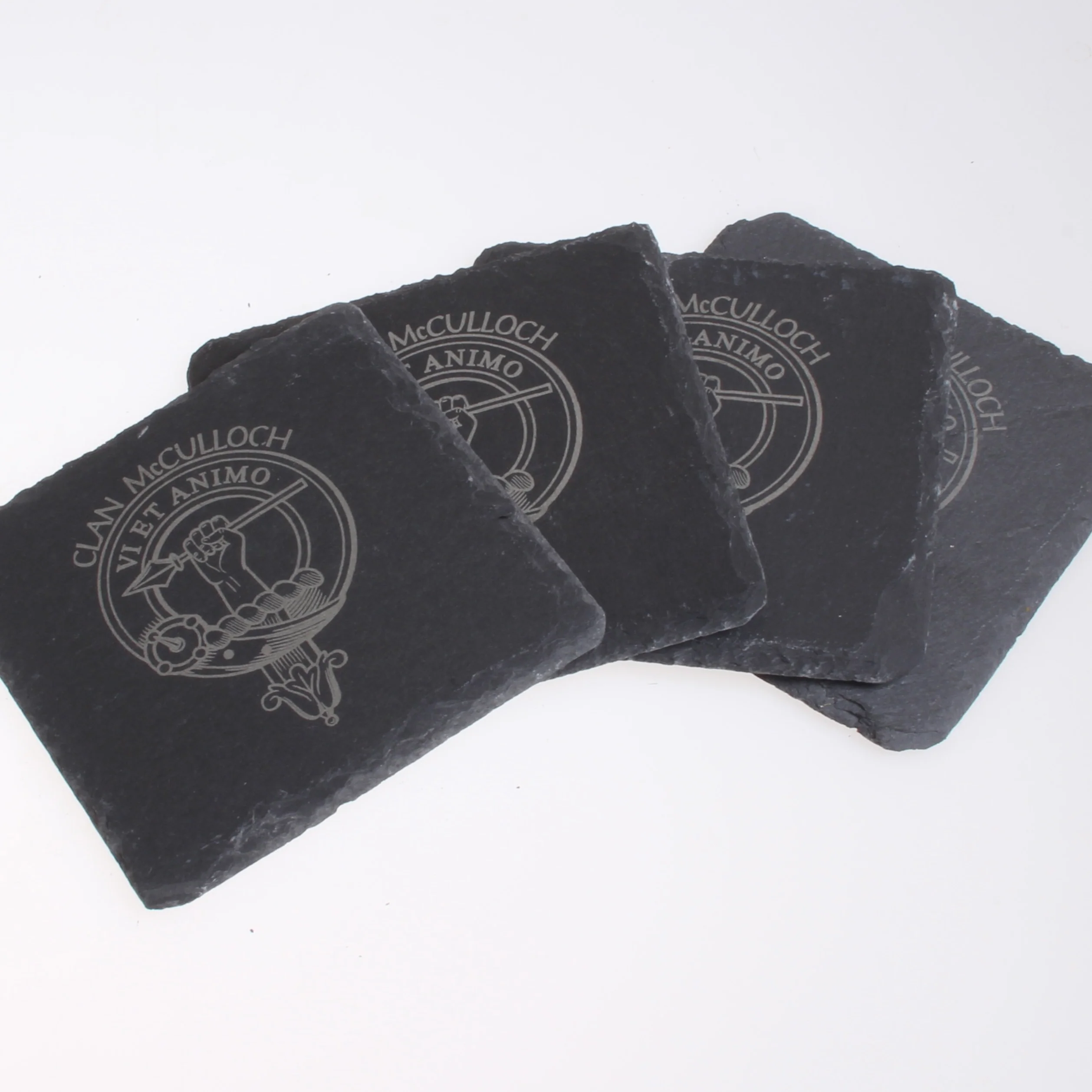 McCulloch Clan Crest Slate Coaster - Image 2