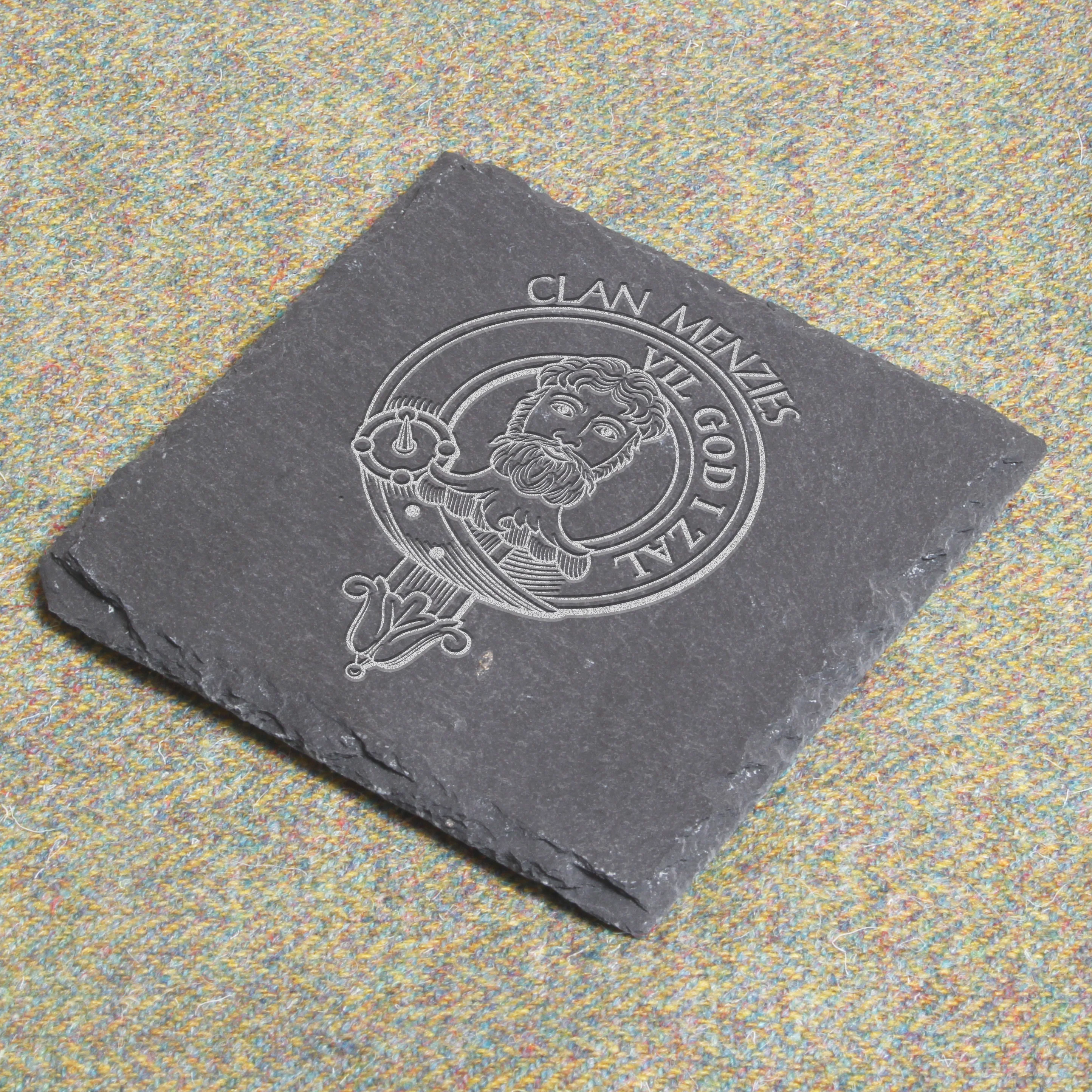 Menzies Clan Crest Slate Coaster