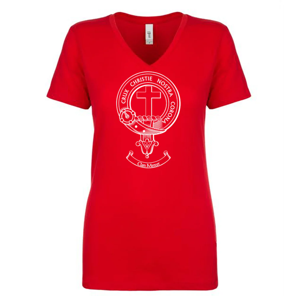 Mercer Clan Crest Ladies Ouline T-Shirt