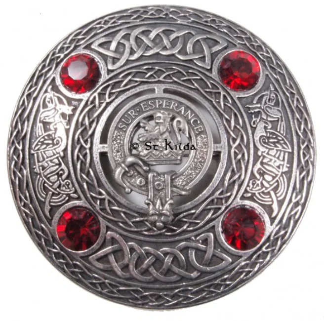 Moncreiffe Clan Crest Pewter Plaid Brooch