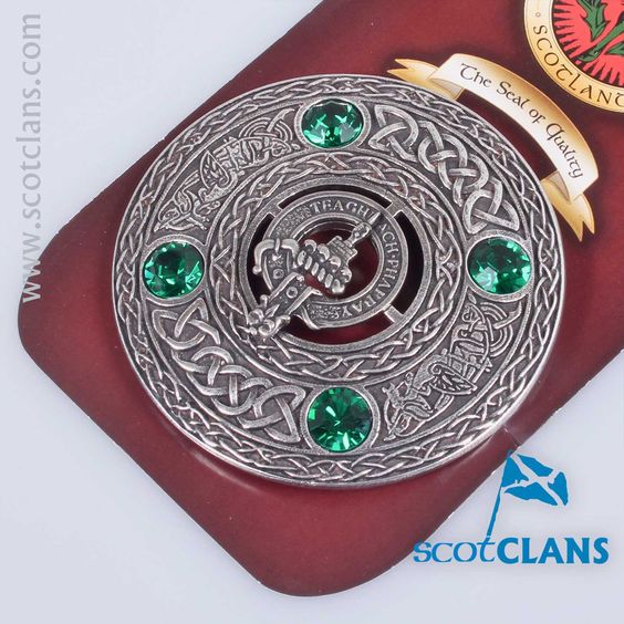 Morrison Clan Crest Pewter Plaid Brooch - Image 2