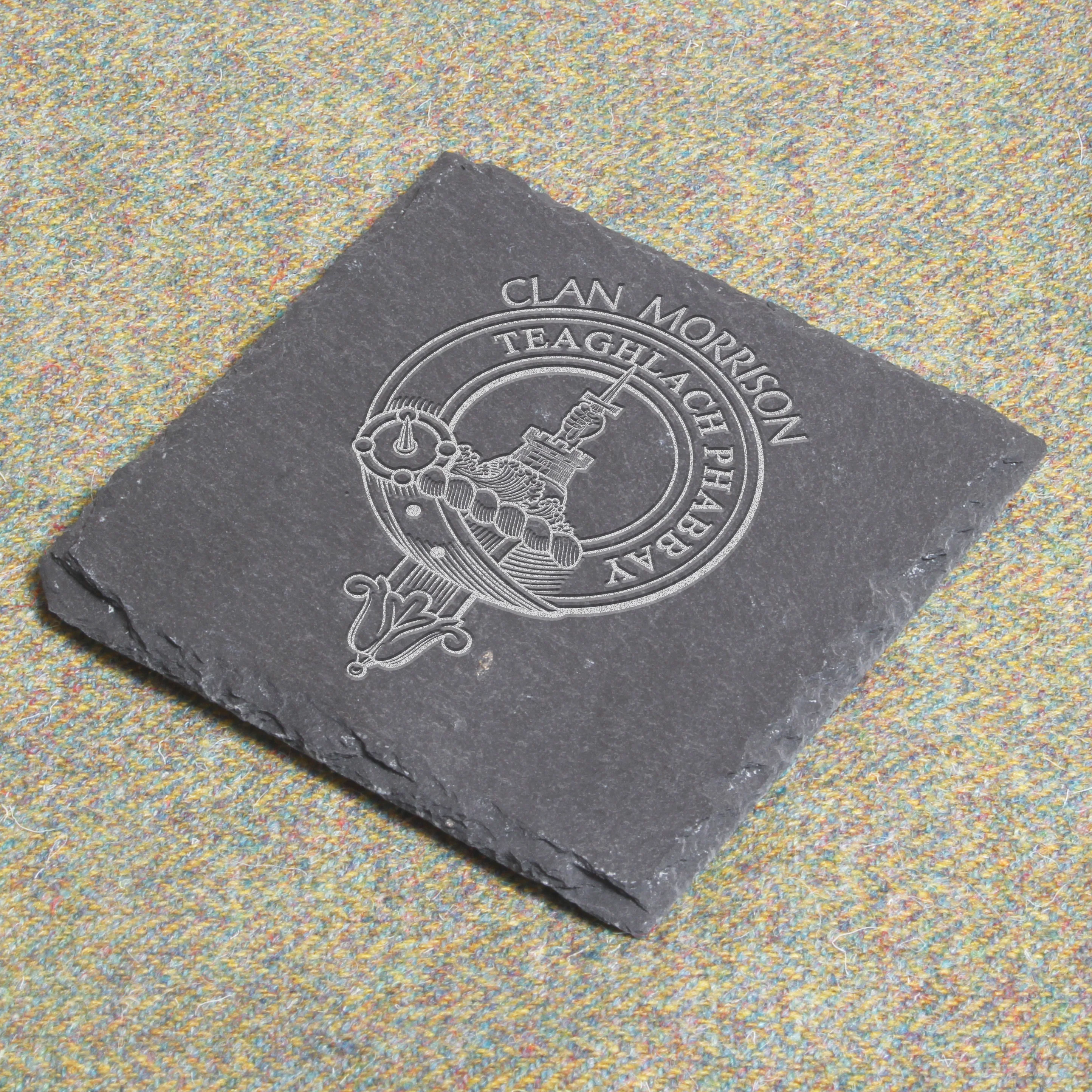 Morrison Clan Crest Slate Coaster