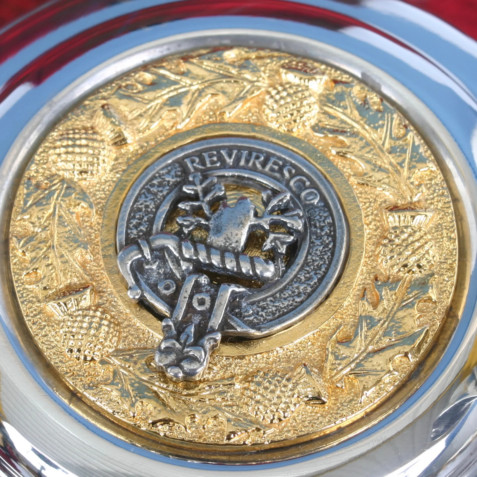 Pewter Tankard With Gold Trim and MacEwen Clan Crest. - Image 2
