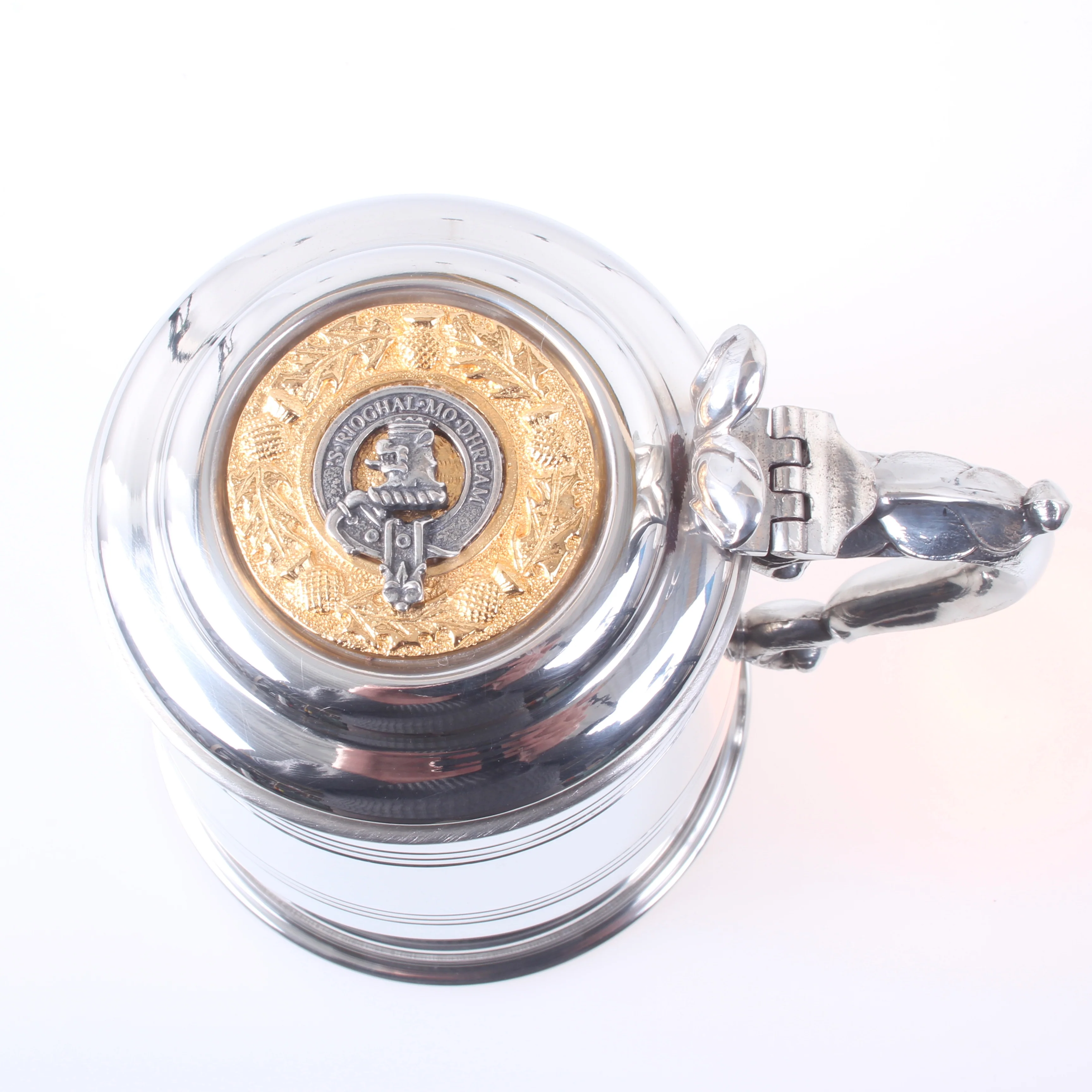 Pewter Tankard With Gold Trim and MacGregor Clan Crest. - Image 2