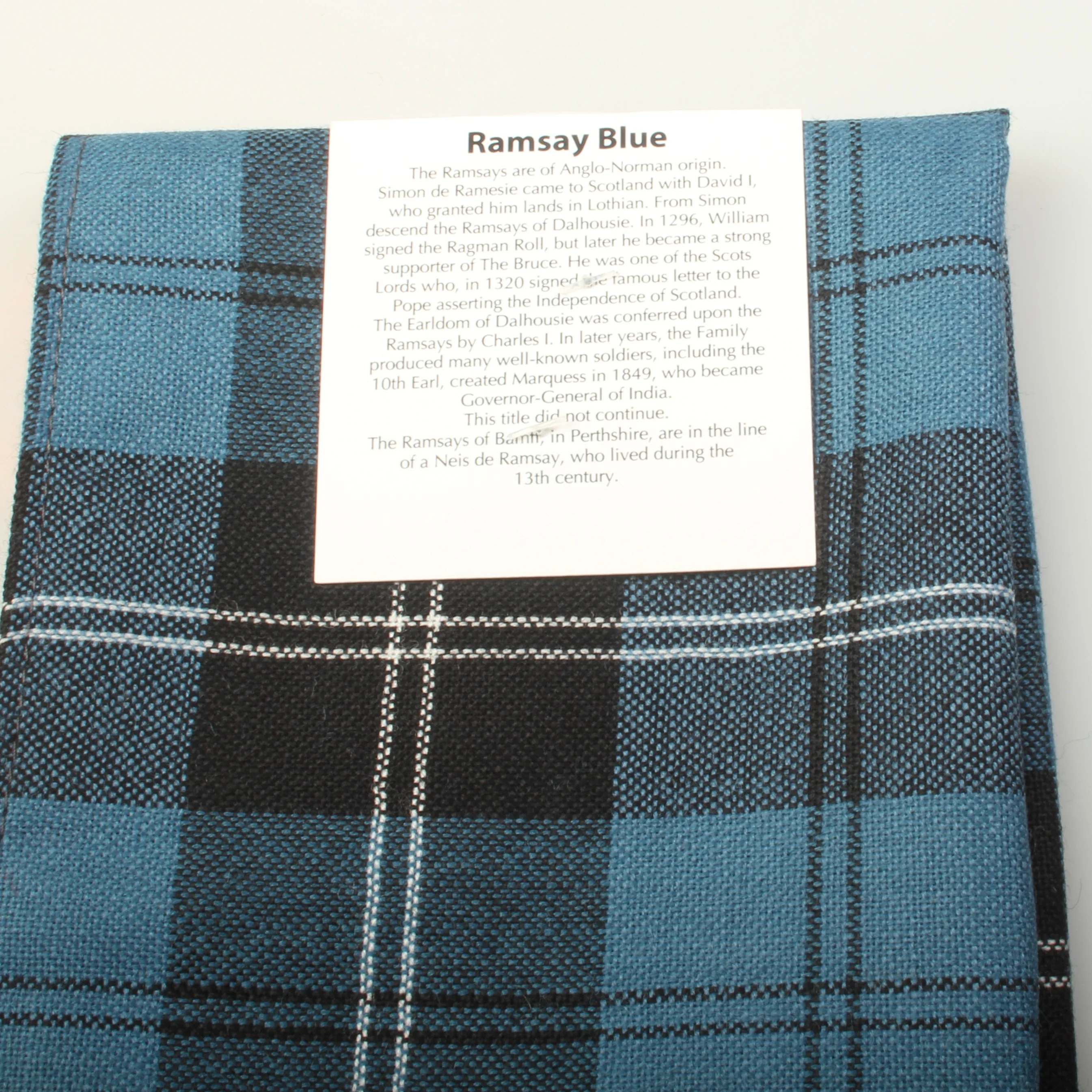 Pocket Square in Ramsay Blue Ancient Tartan - Image 2