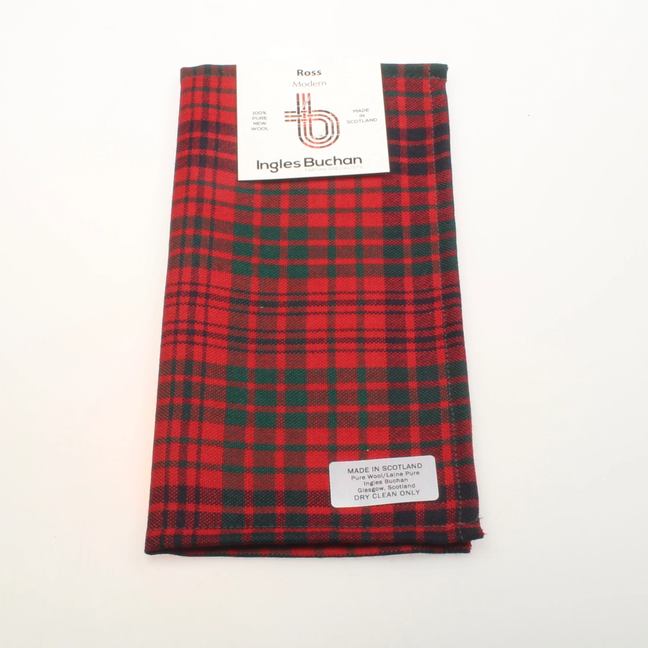 Wool Tartan Pocket Square in Ross Modern Tartan - Image 2