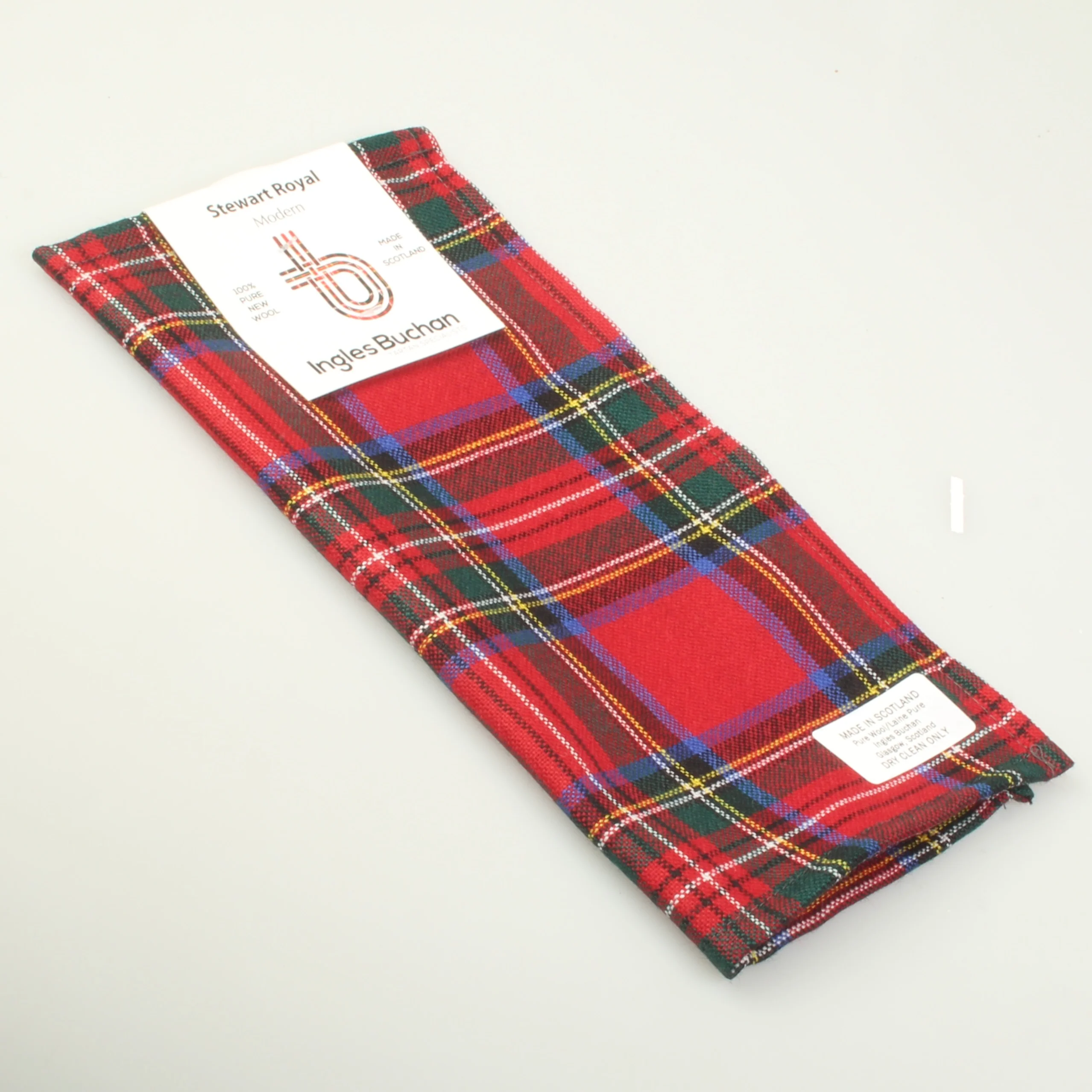 Wool Tartan Pocket Square in Royal Stewart Modern Tartan - Image 3