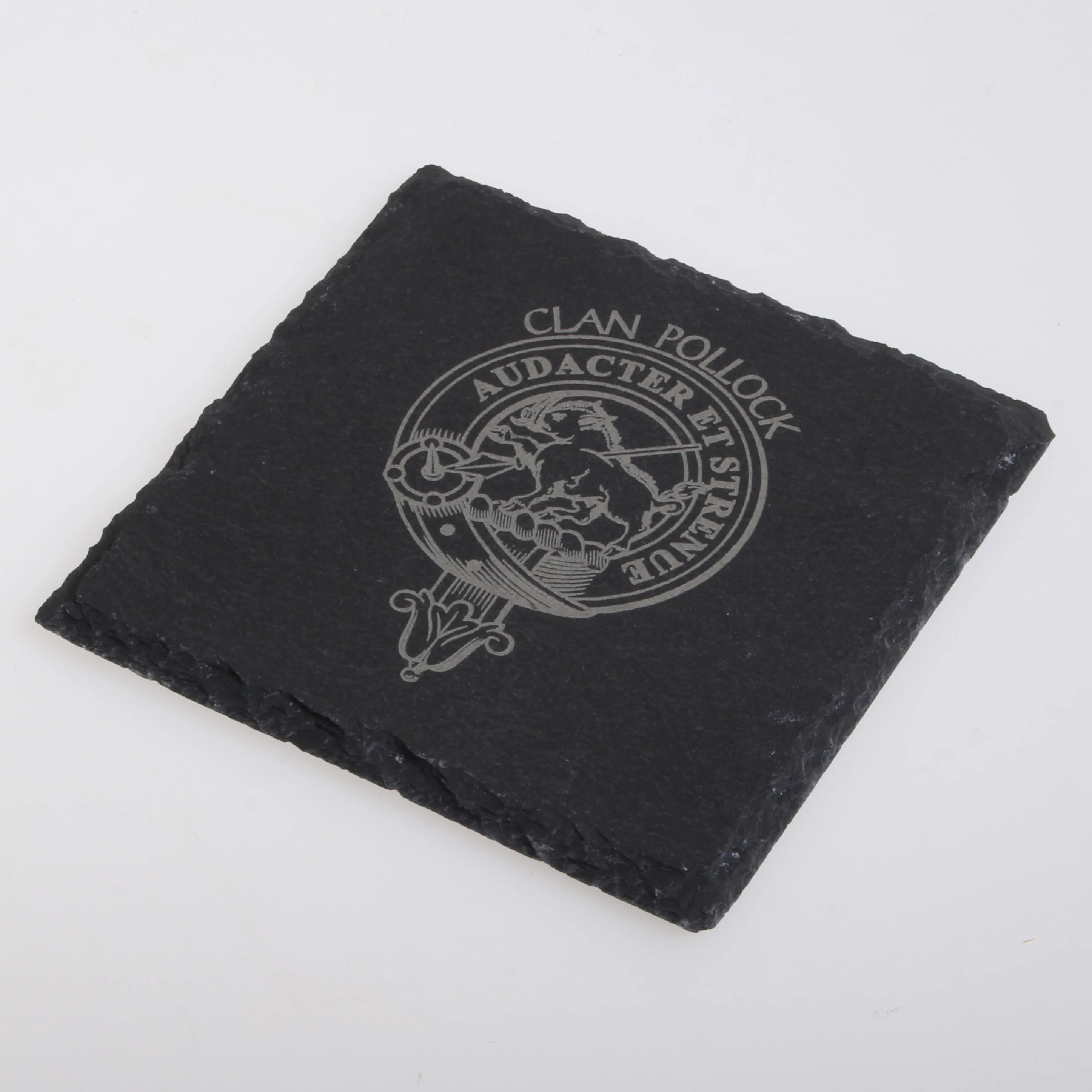Pollock Clan Crest Slate Coaster - Image 2