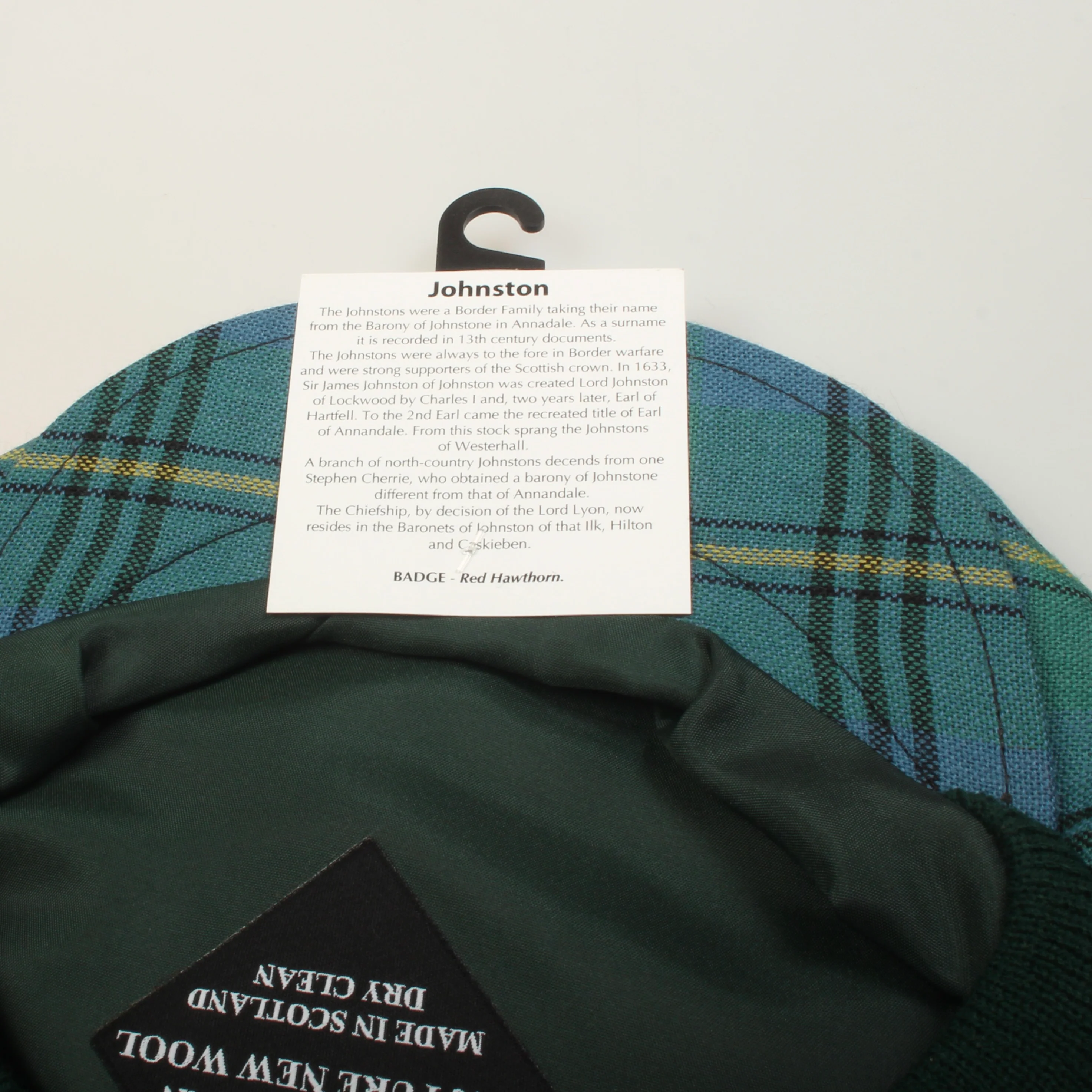 Pure Wool Golf Cap in Johnstone Ancient Tartan - Image 3