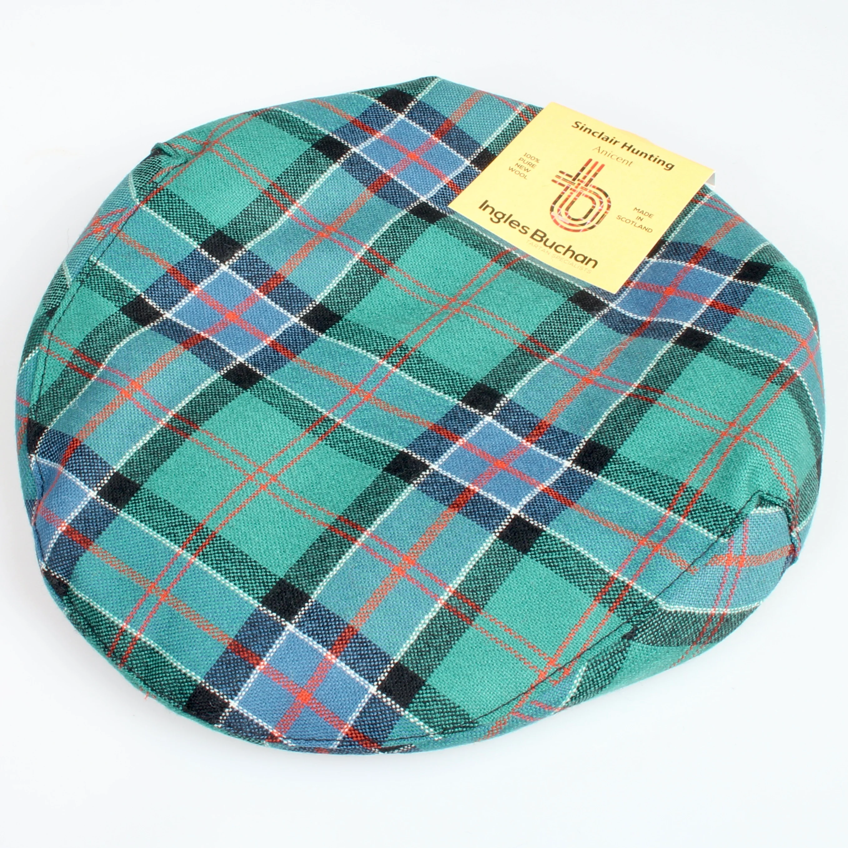 Pure Wool Golf Cap in Sinclair Hunting Ancient Tartan