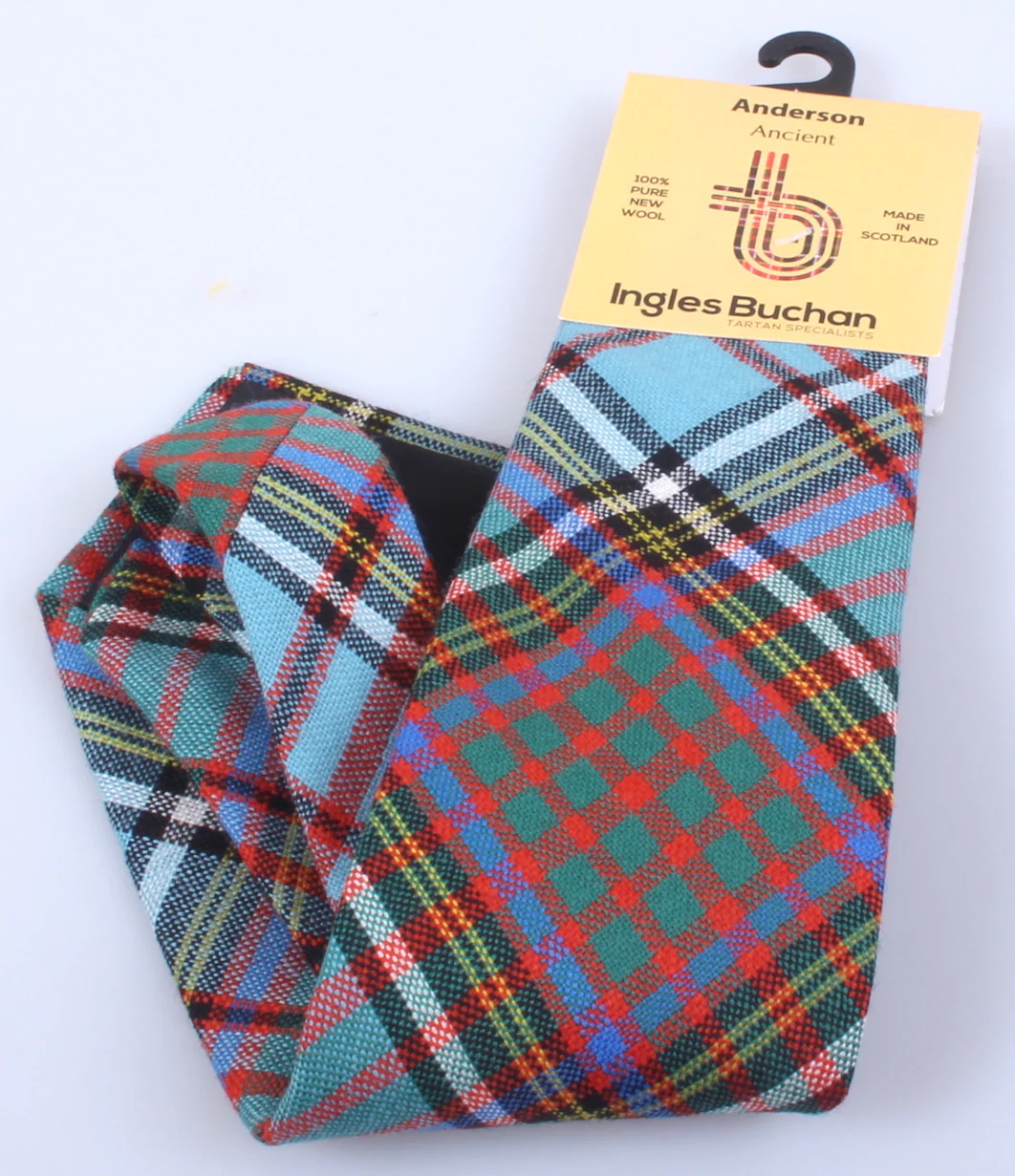 Pure Wool Tie in Anderson Ancient Tartan - Image 3