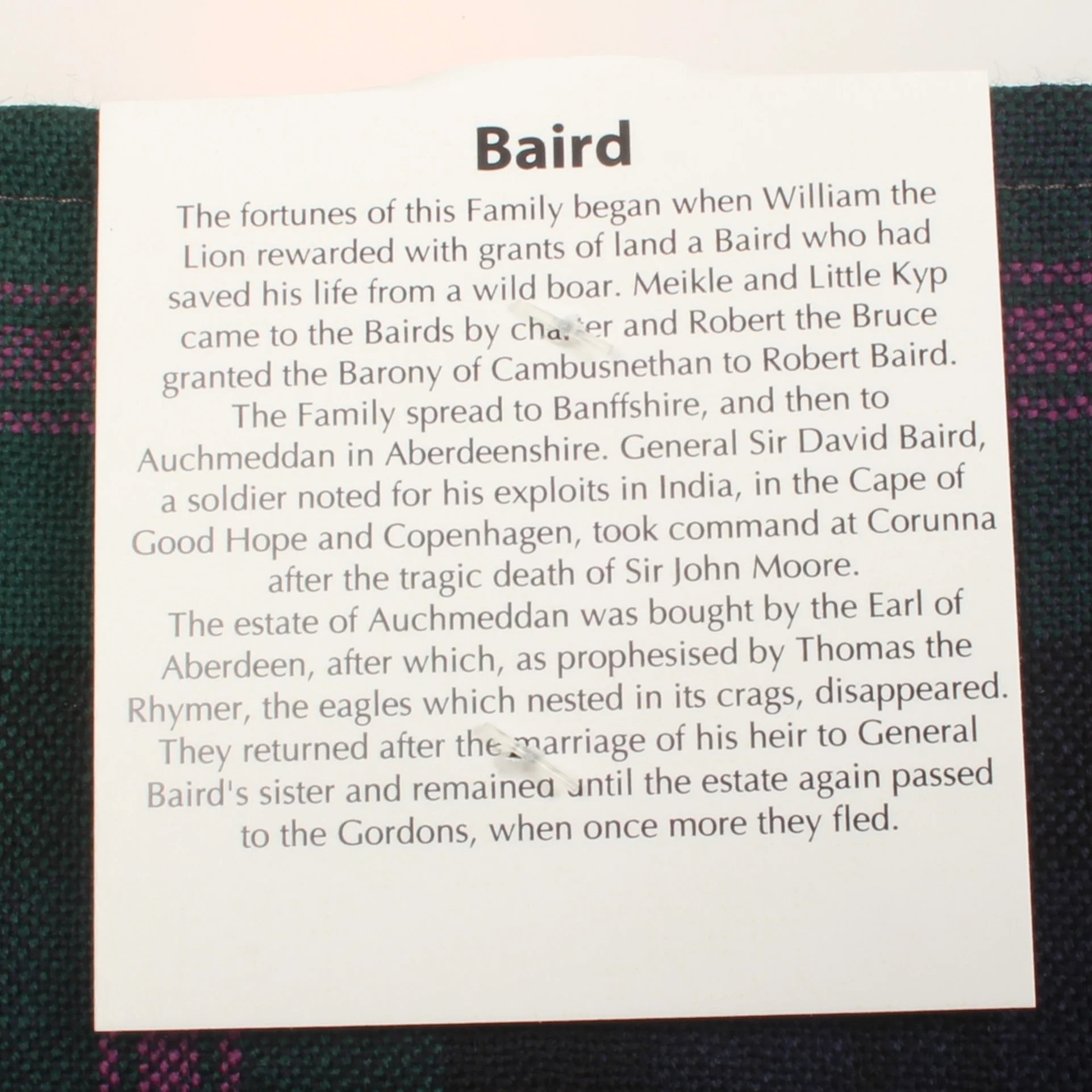 Pure Wool Tie in Baird Modern Tartan - Image 3