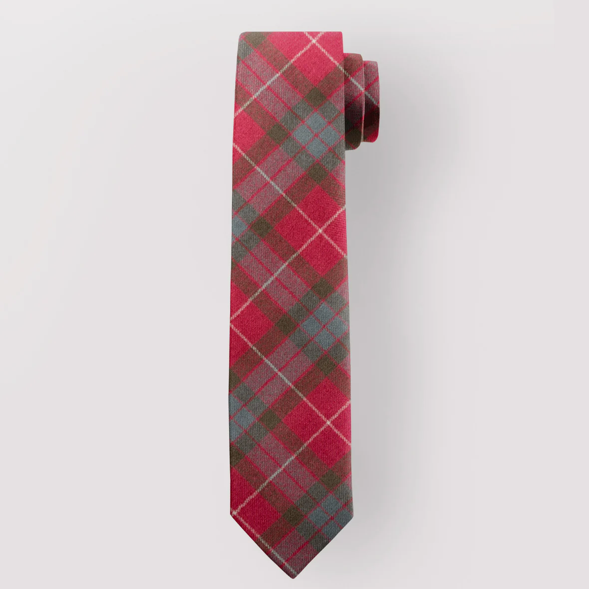 Pure Wool Tie in Fraser Weathered Tartan. - Image 2