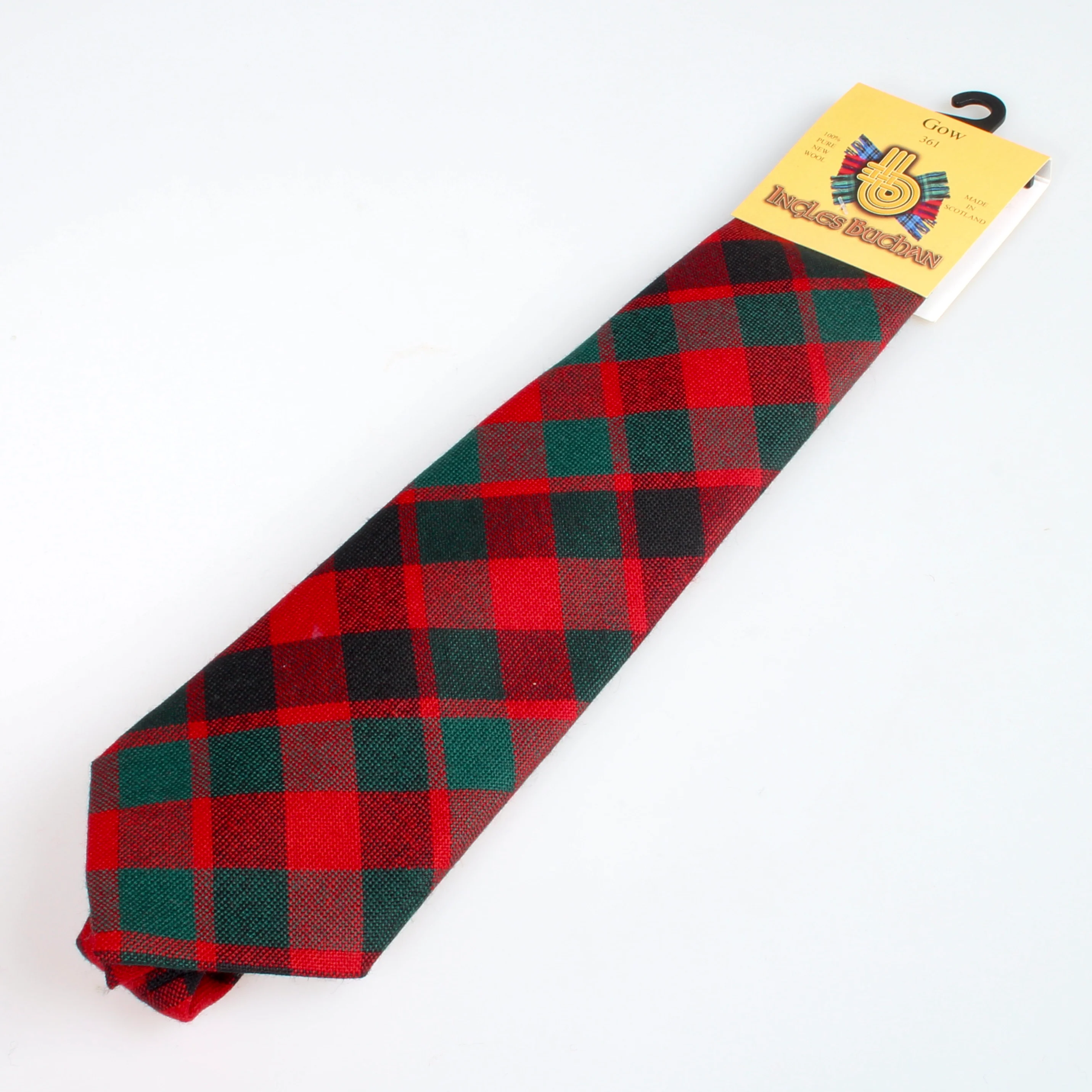 Pure Wool Tie in Gow Modern Tartan - Image 3
