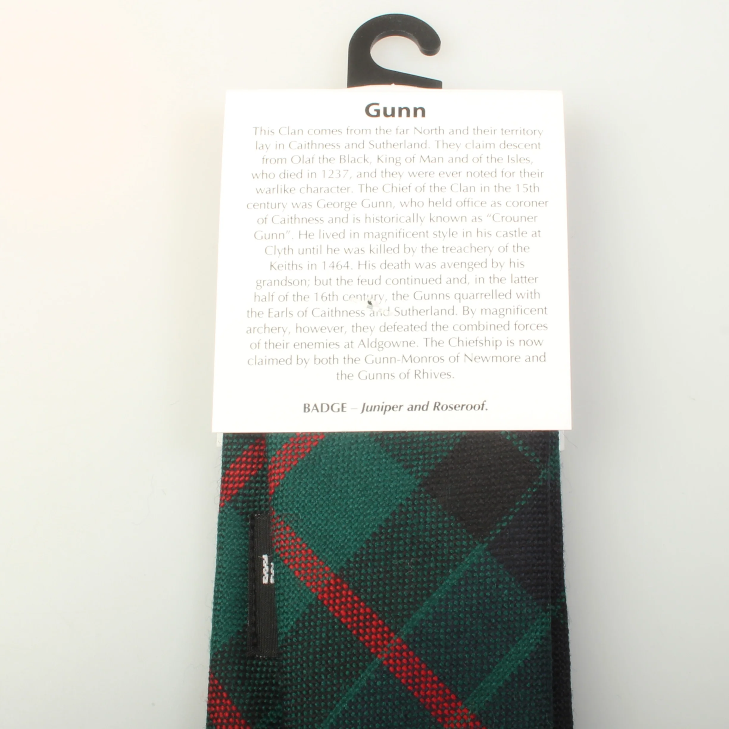 Pure Wool Tie in Gunn Modern Tartan - Image 4
