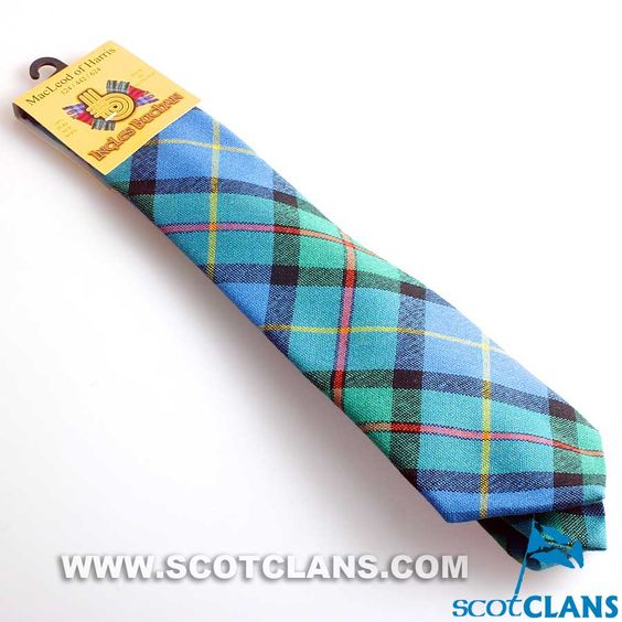 Pure Wool Tie in MacLeod of Harris Ancient Tartan - Image 3