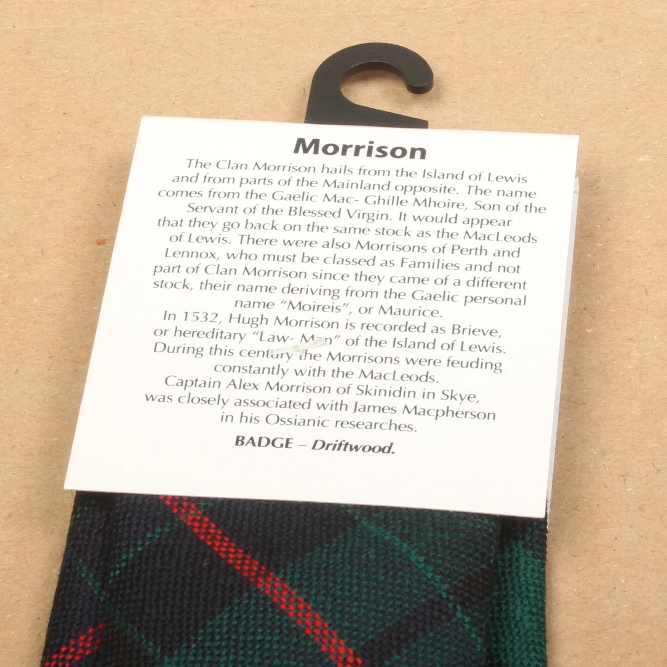 Pure Wool Tie in Morrison Green Modern Tartan - Image 3