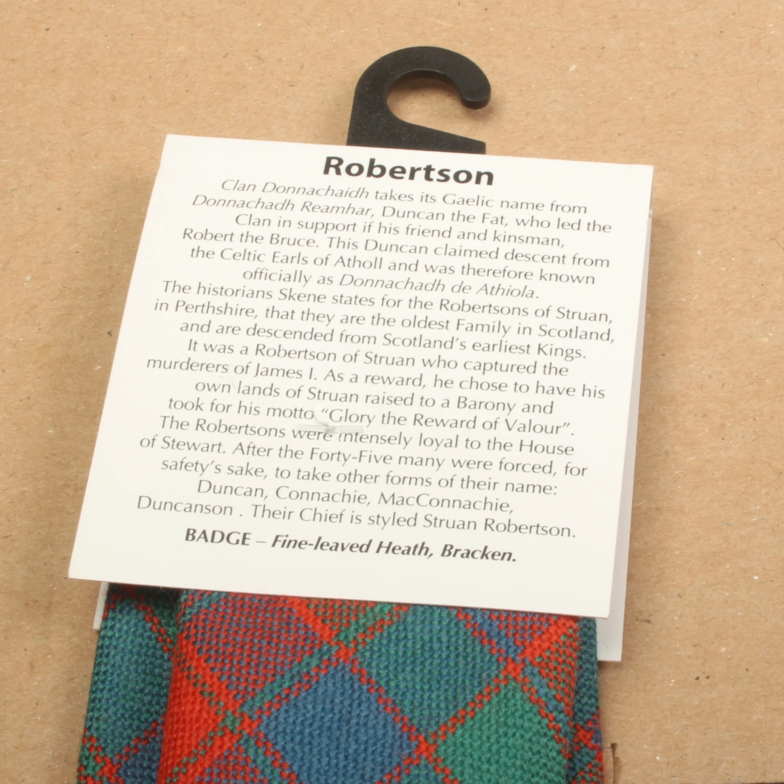 Pure Wool Tie in Robertson Ancient Tartan - Image 3