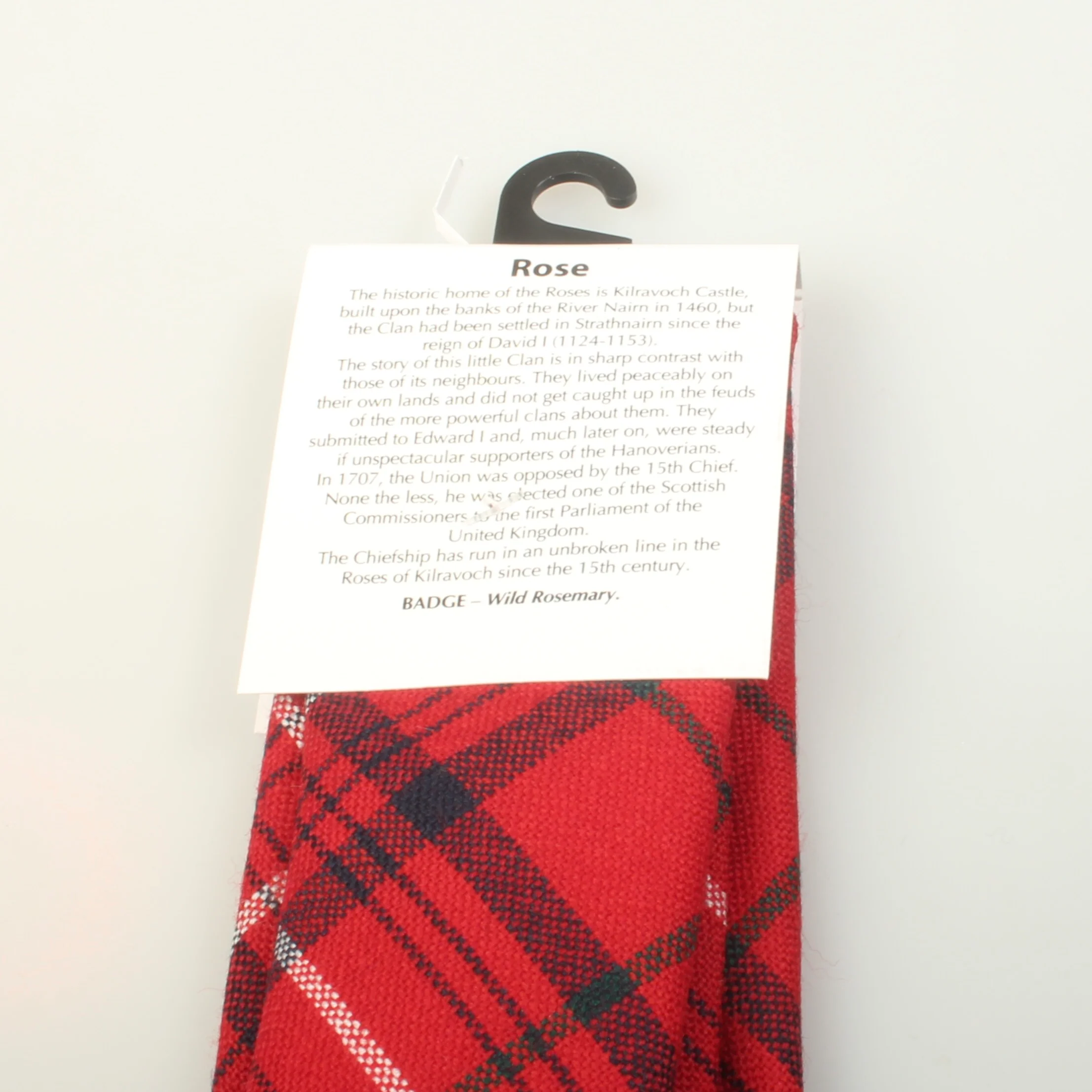 Pure Wool Tie in Rose Red Modern Tartan - Image 3