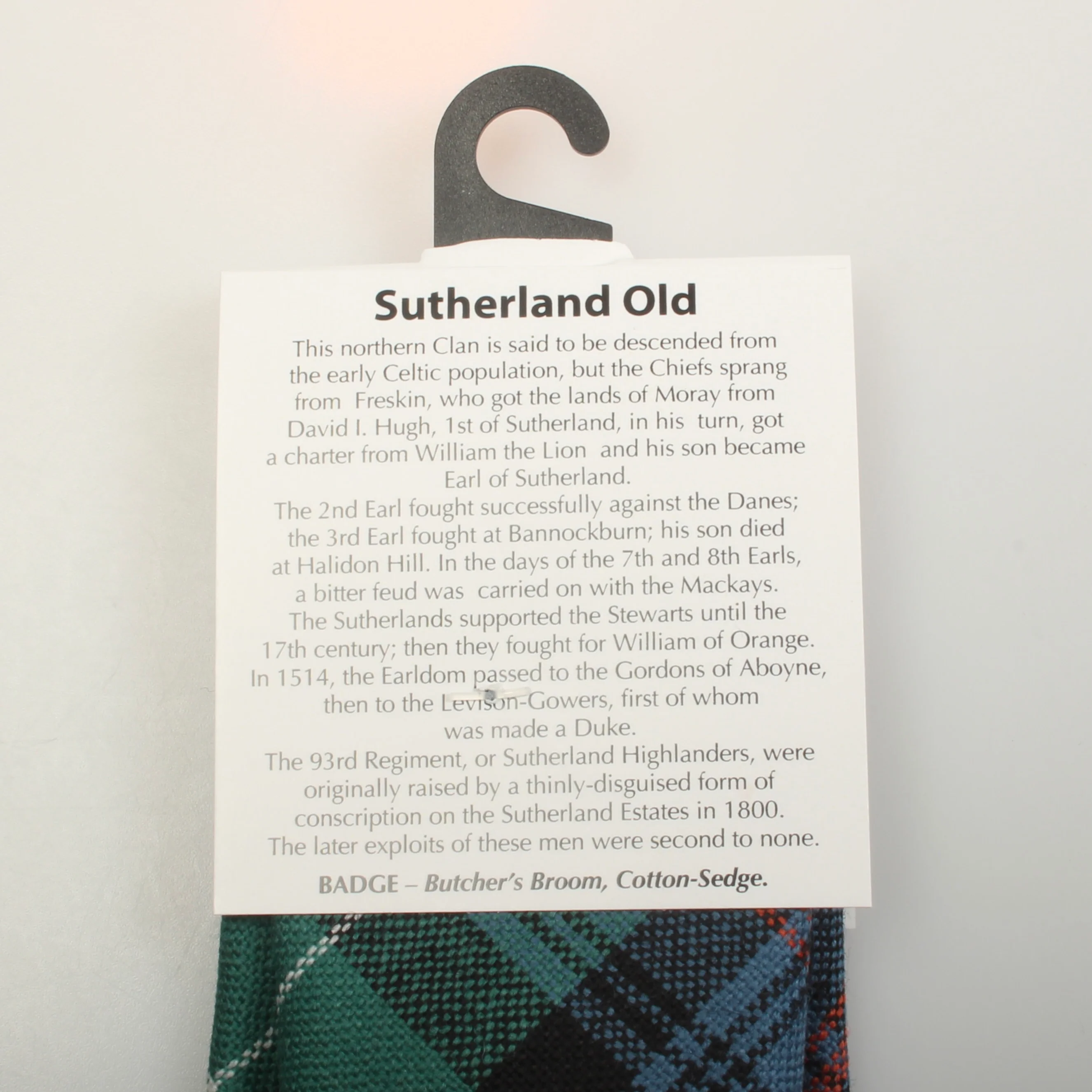 Pure Wool Tie in Sutherland Old Ancient Tartan - Image 4