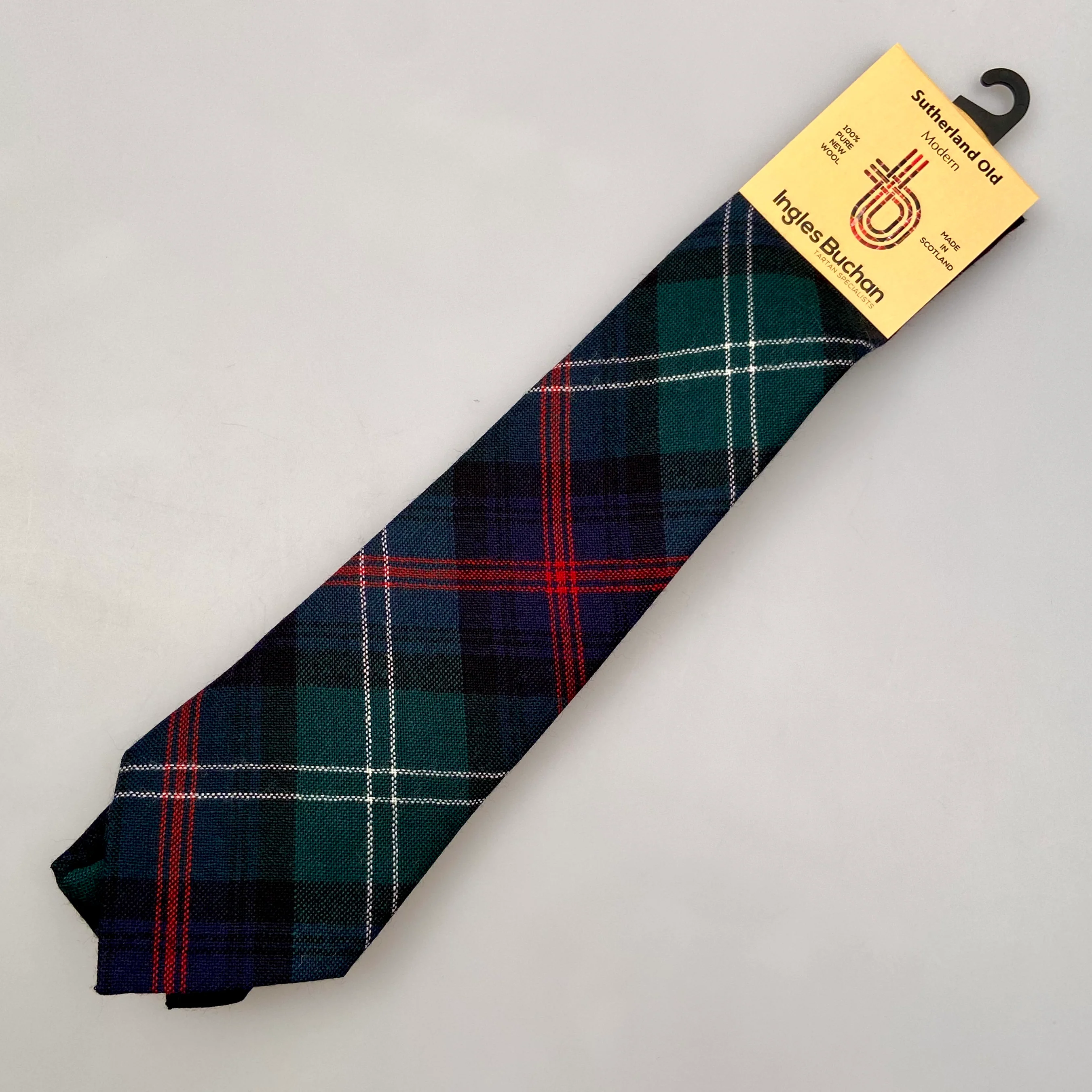 Pure Wool Tie in Sutherland Old Modern Tartan. - Image 2