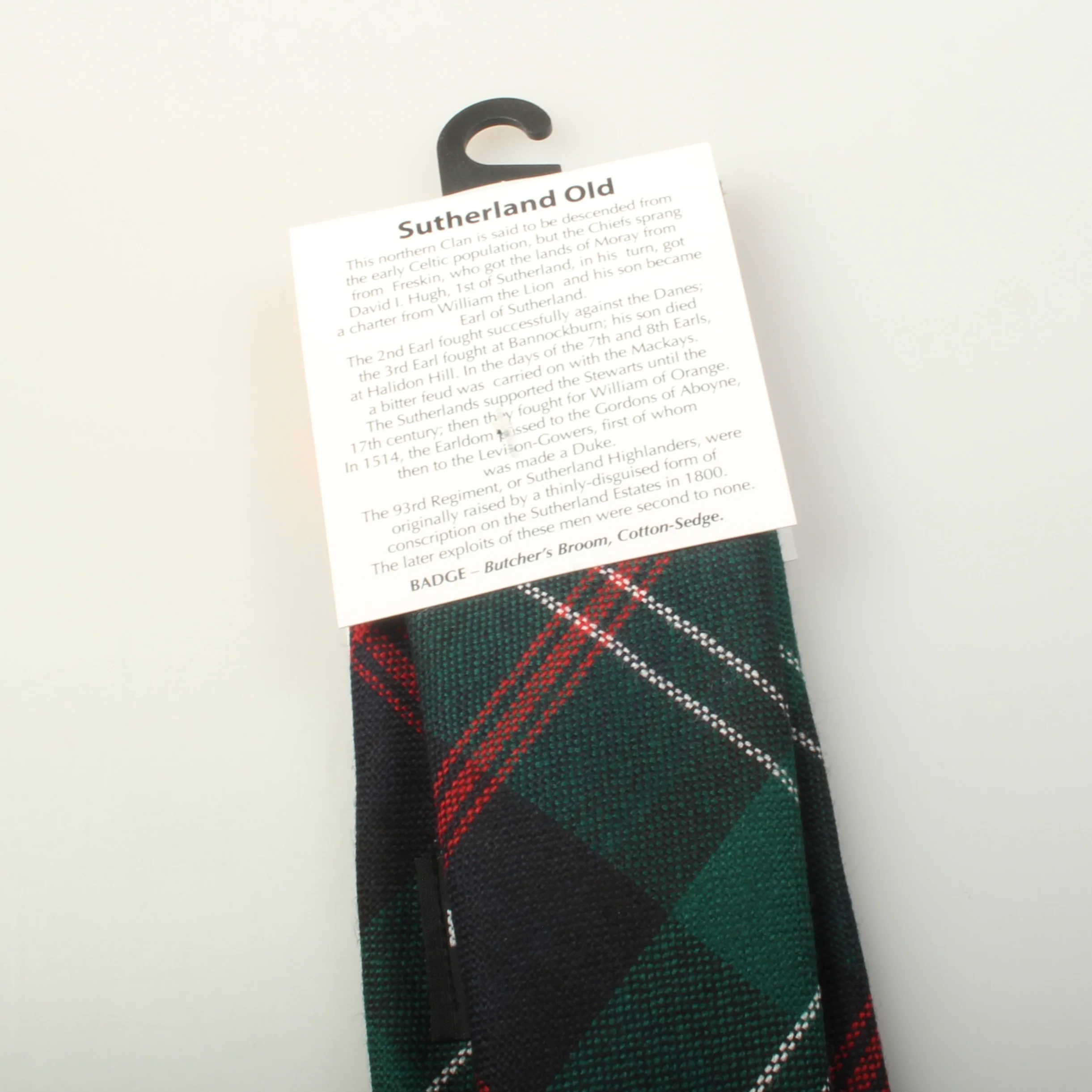 Pure Wool Tie in Sutherland Old Modern Tartan. - Image 4