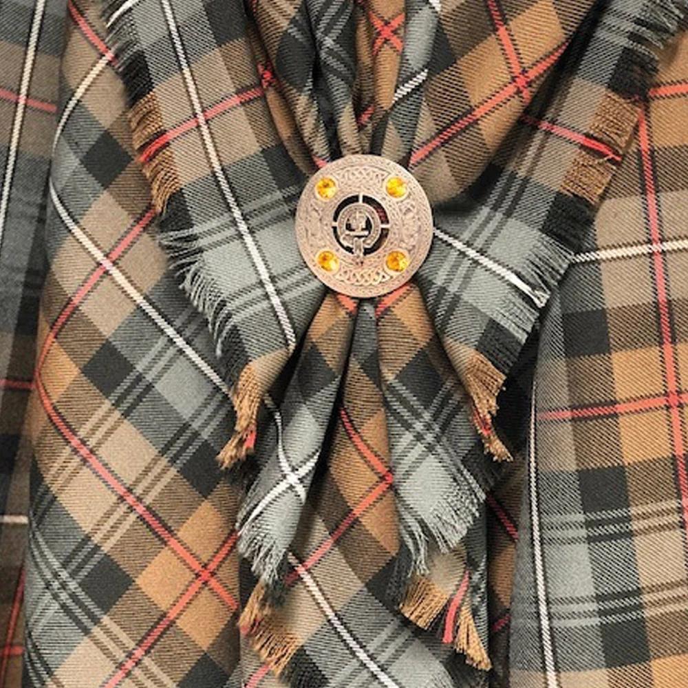 Robertson Clan Crest Pewter Plaid Brooch - Image 3
