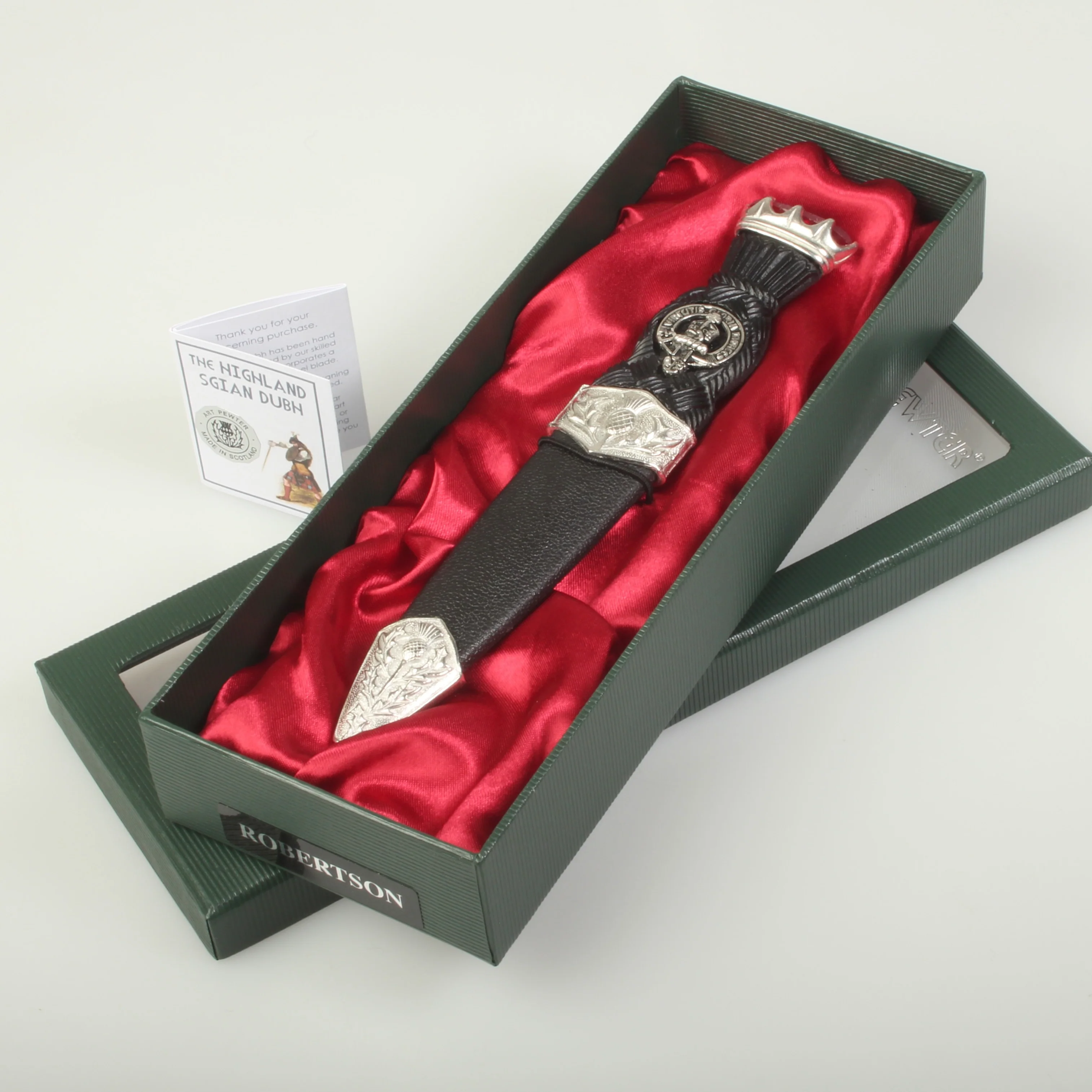 Robertson Clan Crest Stone Top Thistle Design Sgian Dubh - Image 3