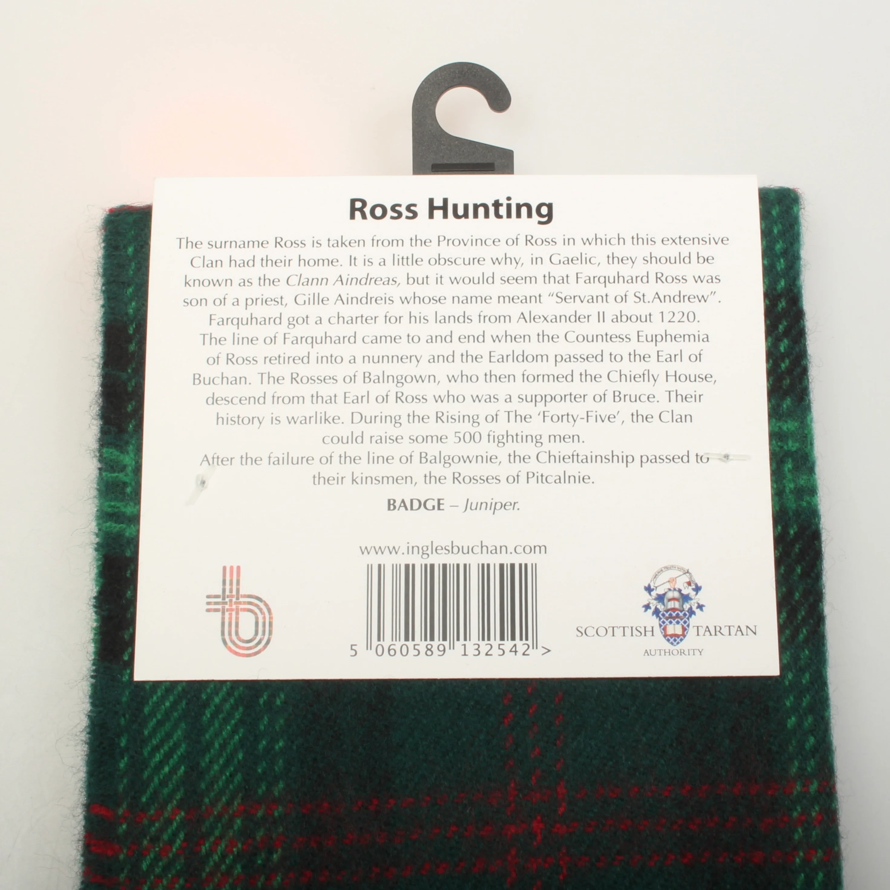 Ross Hunting Modern Lambswool Scarf - Image 4