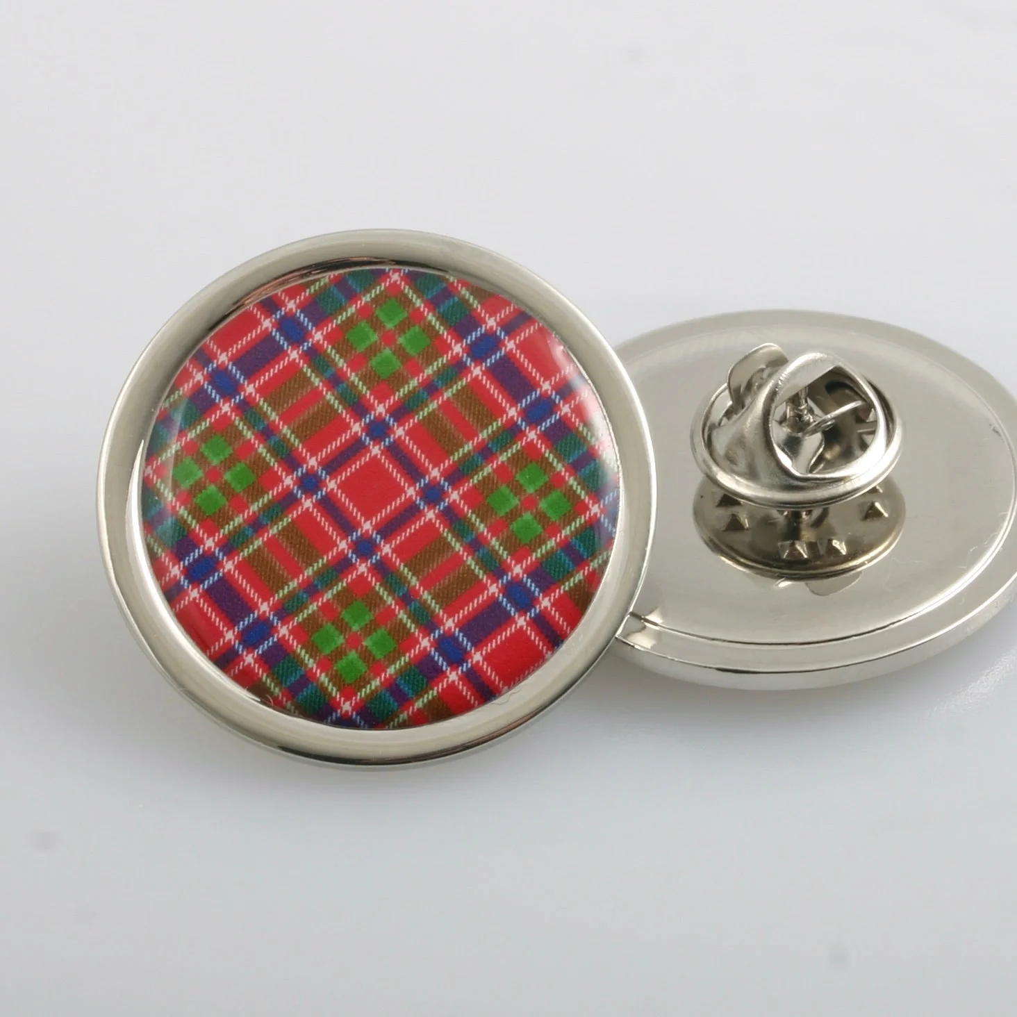 Round Tartan Pin Badge - Image 2