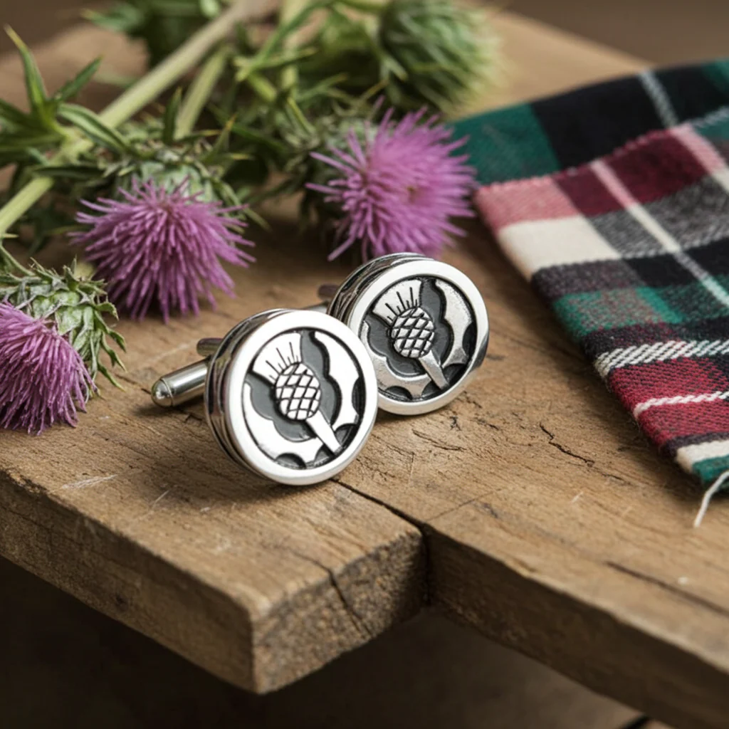 Round Thistle Cufflinks - Image 3
