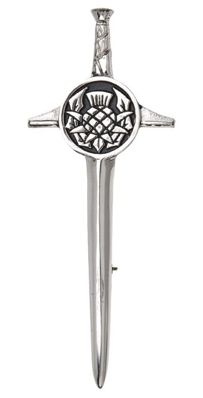 Round Thistle Kilt Pin & Cufflink Set - Image 4