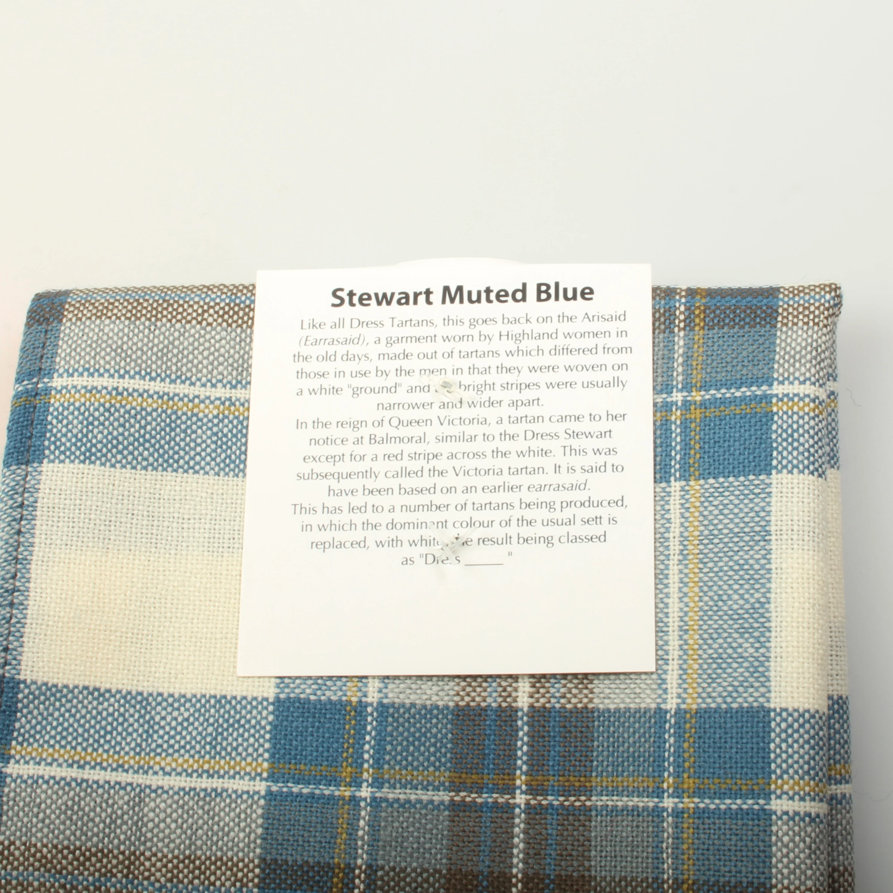 Scarf in Stewart Muted Blue Tartan - Image 4