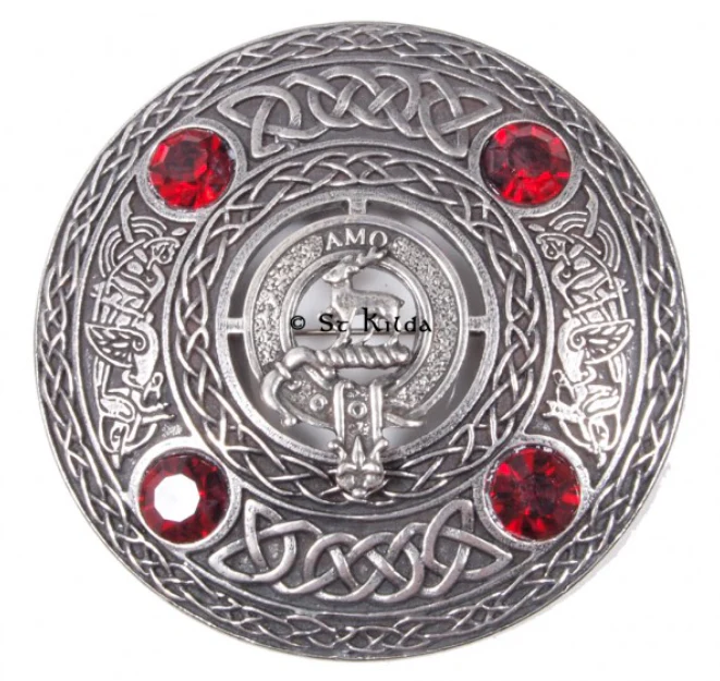 Scott Clan Crest Pewter Plaid Brooch
