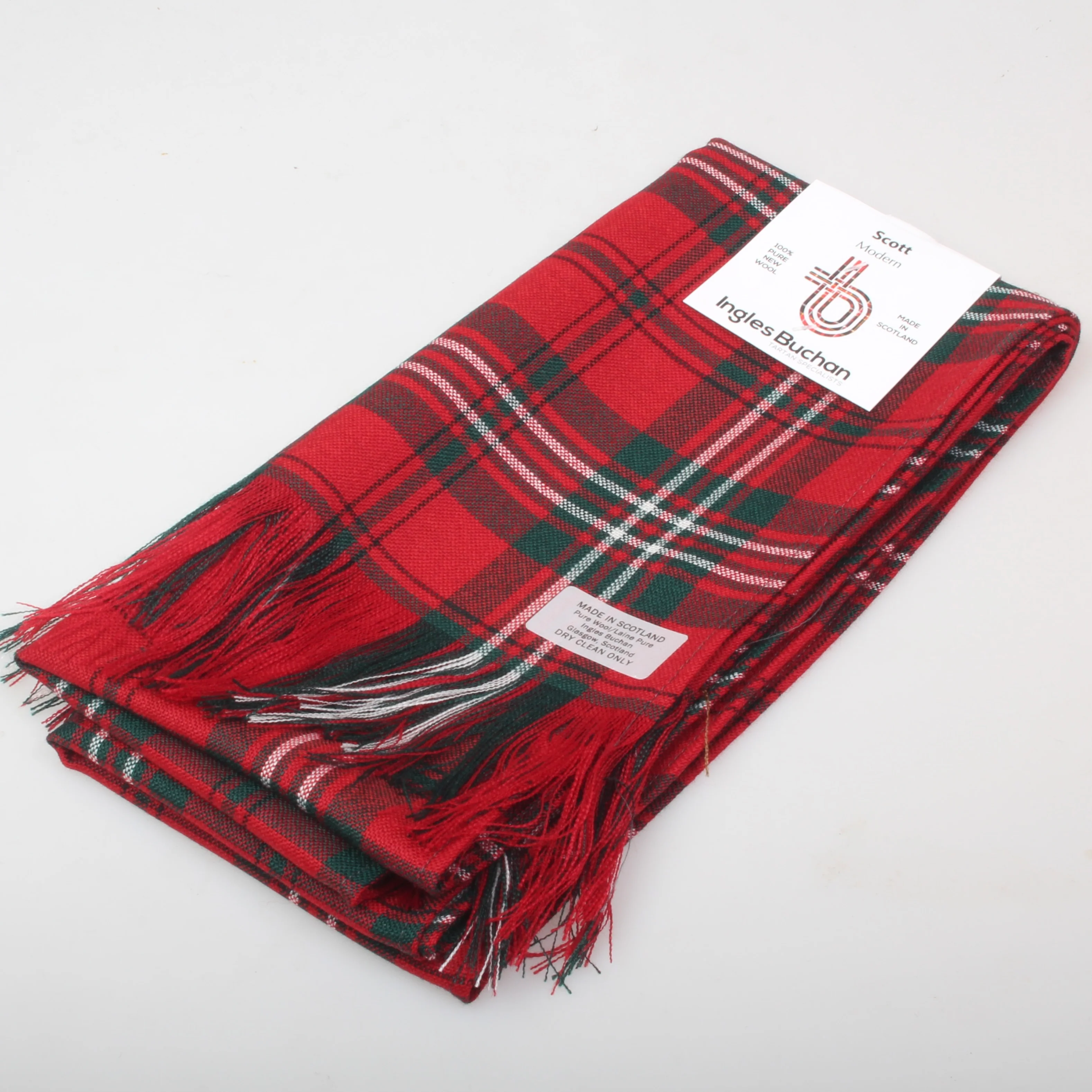 Scott Red Modern Tartan Wool Sash - Image 2