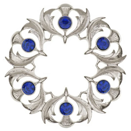 Scottish Thistle Plaid Brooch - Small Stones - Image 3