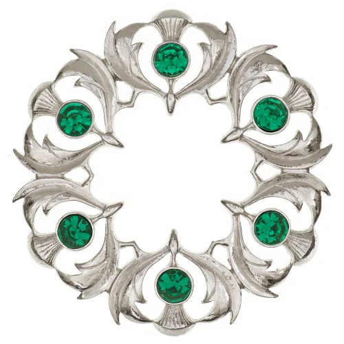 Scottish Thistle Plaid Brooch - Small Stones - Image 6