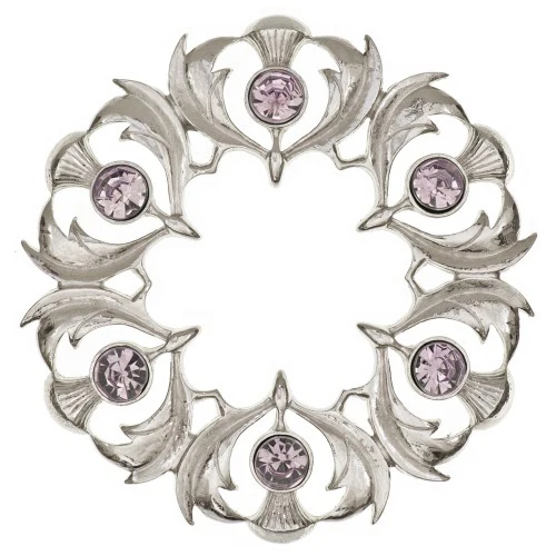 Scottish Thistle Plaid Brooch - Small Stones - Image 7