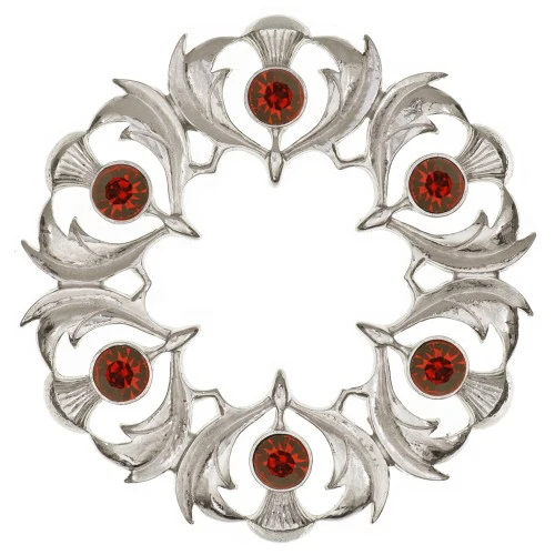 Scottish Thistle Plaid Brooch - Small Stones - Image 8