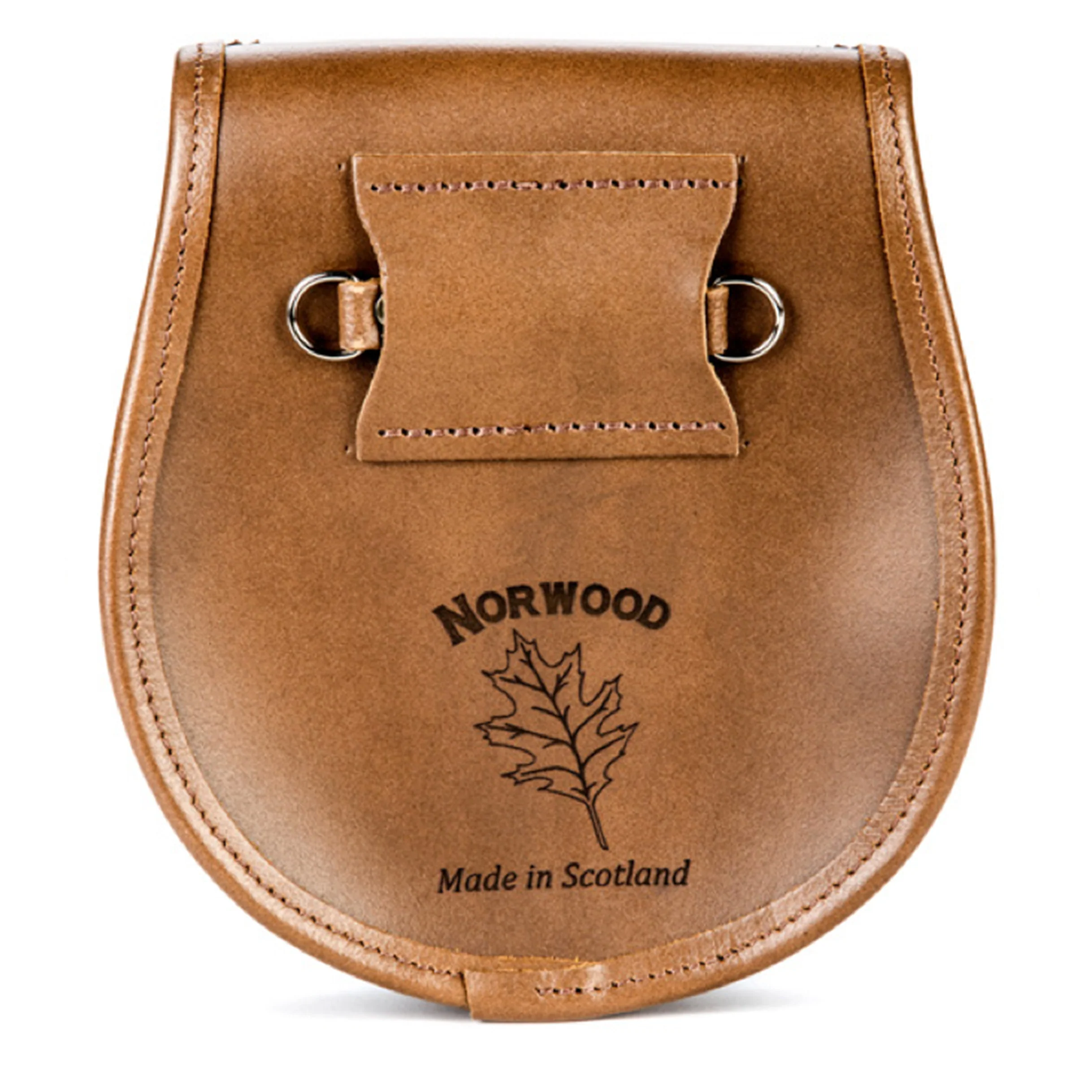 Semi Dress Sporran - Norwood All Leather Brogue with Sealskin - Image 3